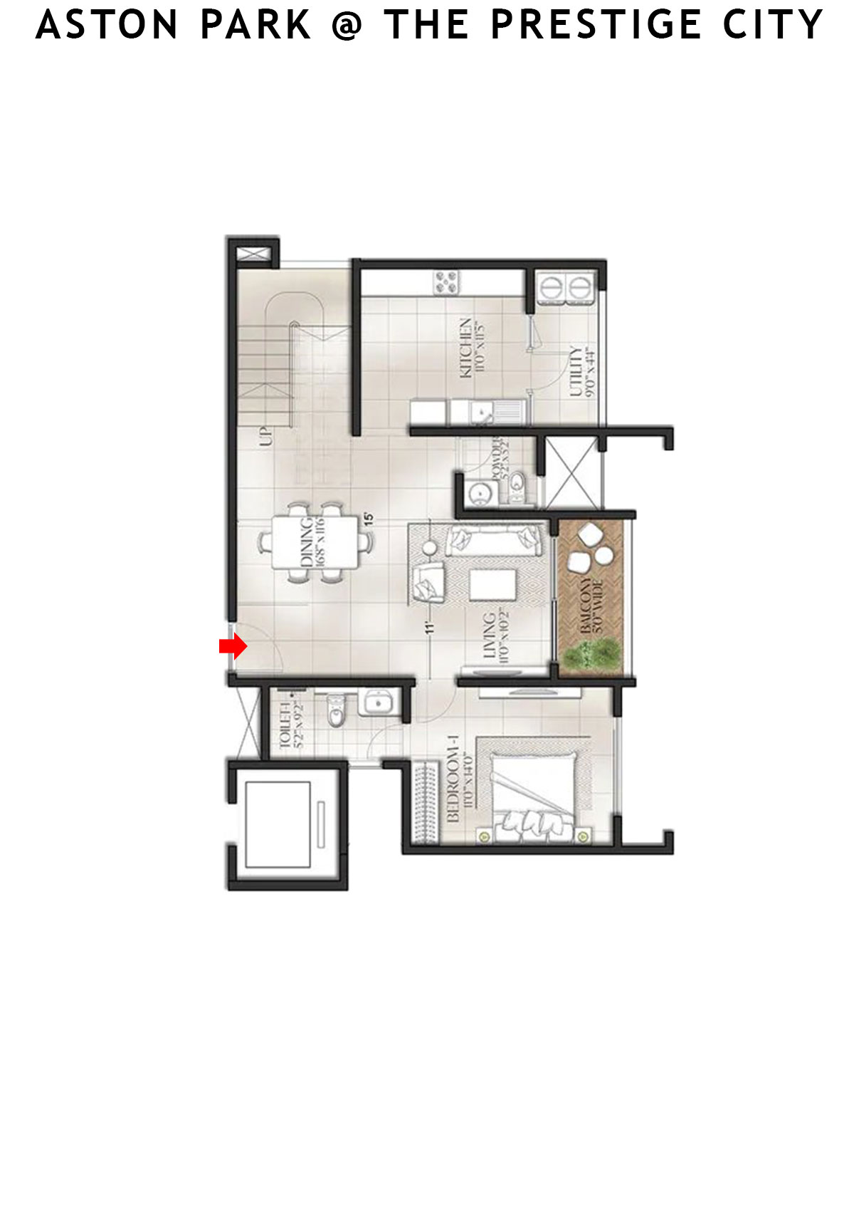 Aston Park At The Prestige City Tower 1 Unit 5 (Type C1A Duplex) Floor Plan