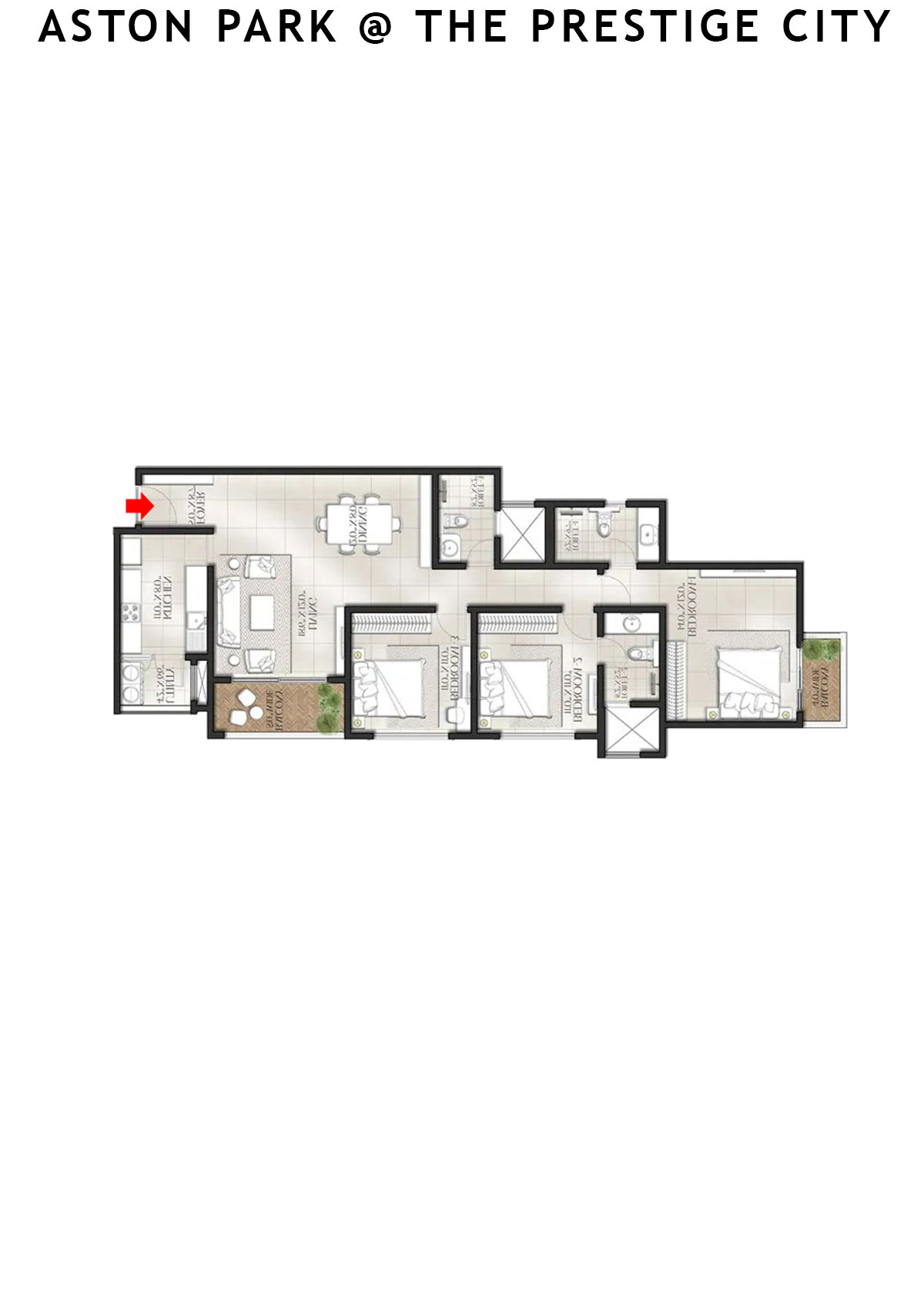 Aston Park At The Prestige City Tower 5 Unit 4 (Type E5) Floor Plan