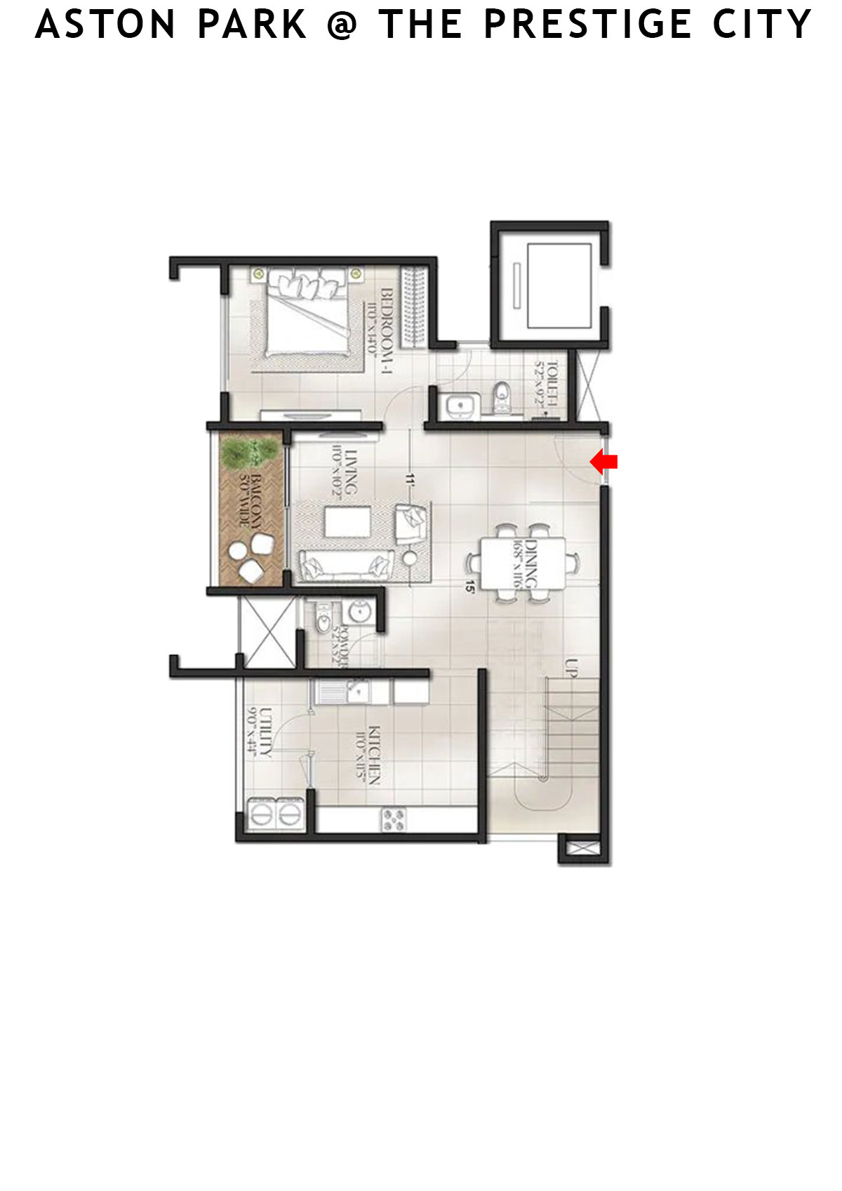 Aston Park At The Prestige City Tower 5 Unit 6 (Type C1A Duplex) Floor Plan