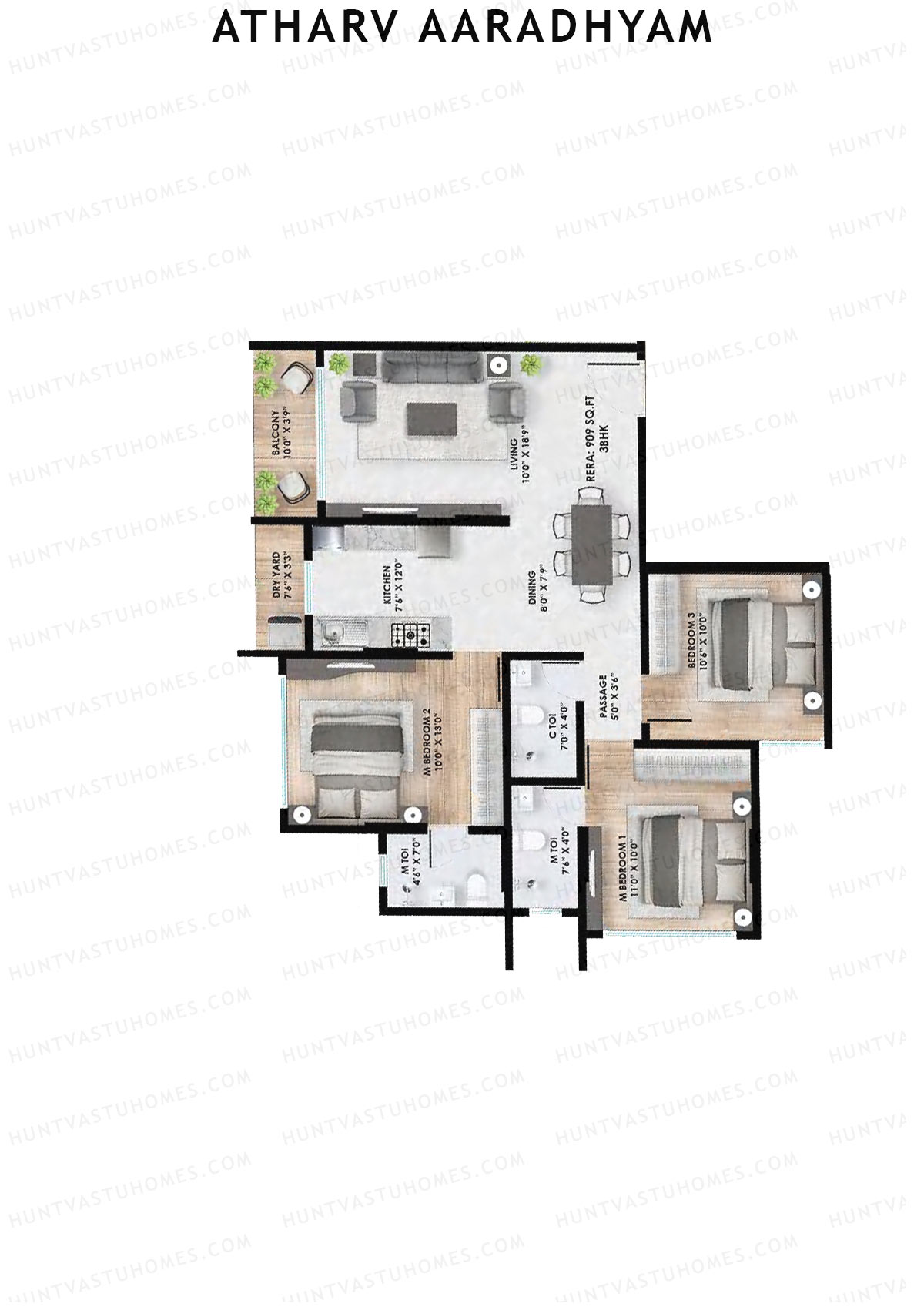 Atharv Aaradhyam Tower 3 Unit 1 Floor Plan