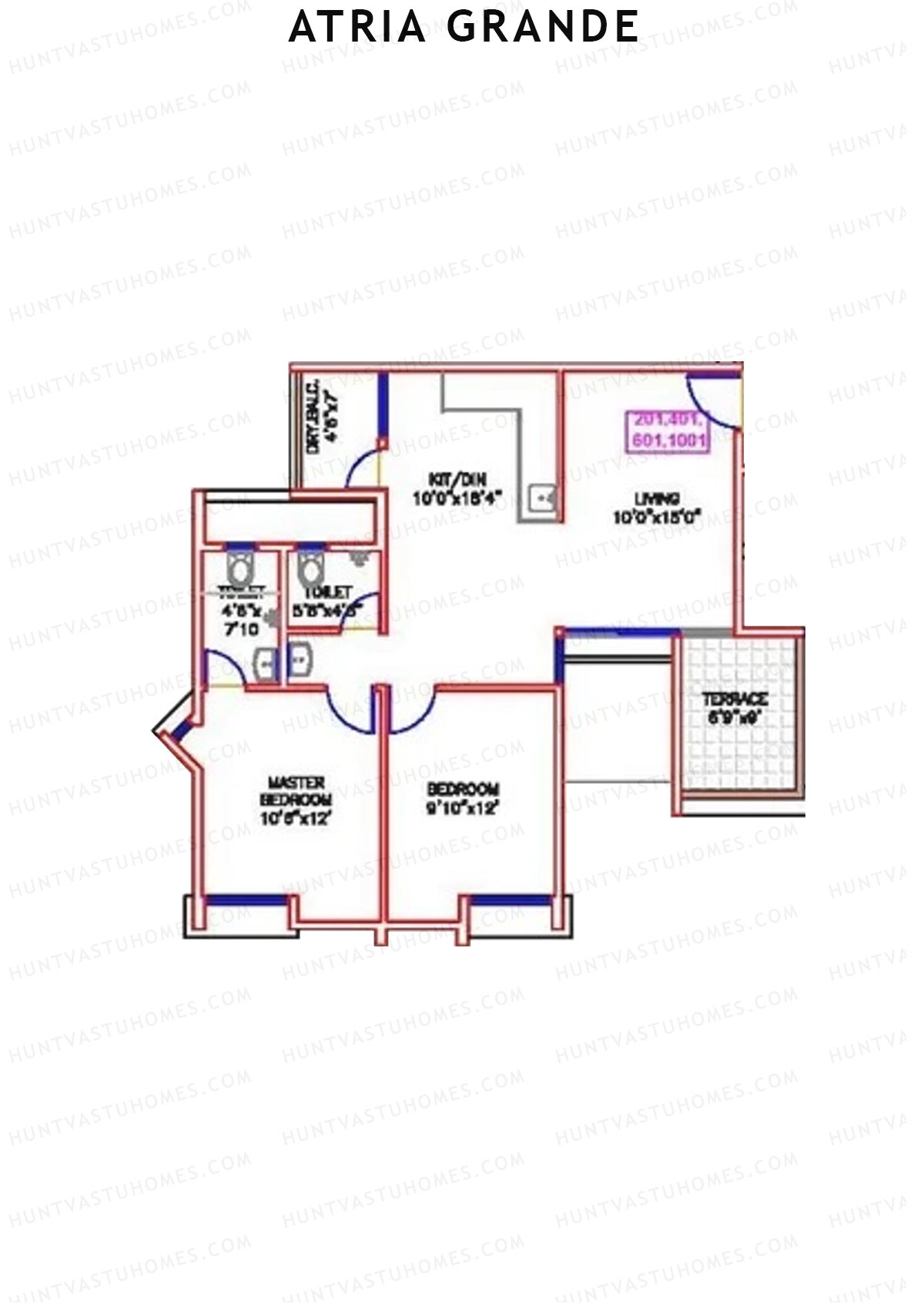 Atria Grande Wing E Unit 1 Floor Plan