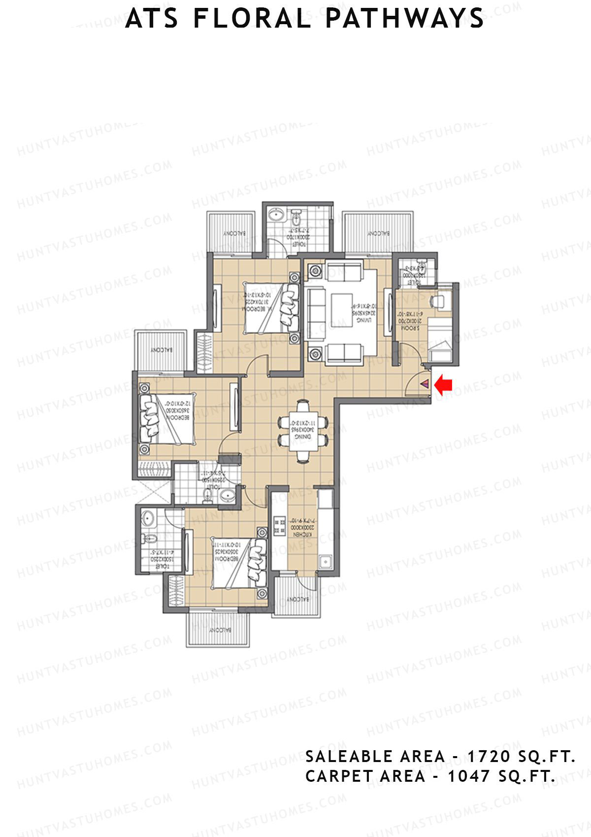 Ats Floral Pathways Tower 2 Unit 1 Floor Plan
