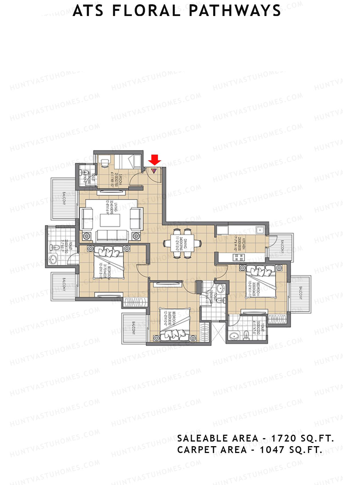 Ats Floral Pathways Tower 4 Unit 1 Floor Plan