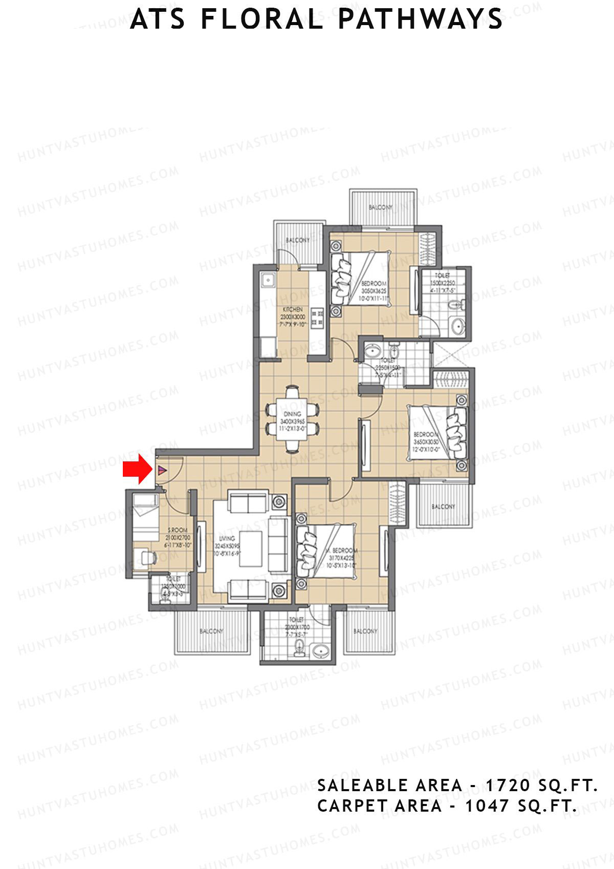 Ats Floral Pathways Tower 8 Unit 1 Floor Plan