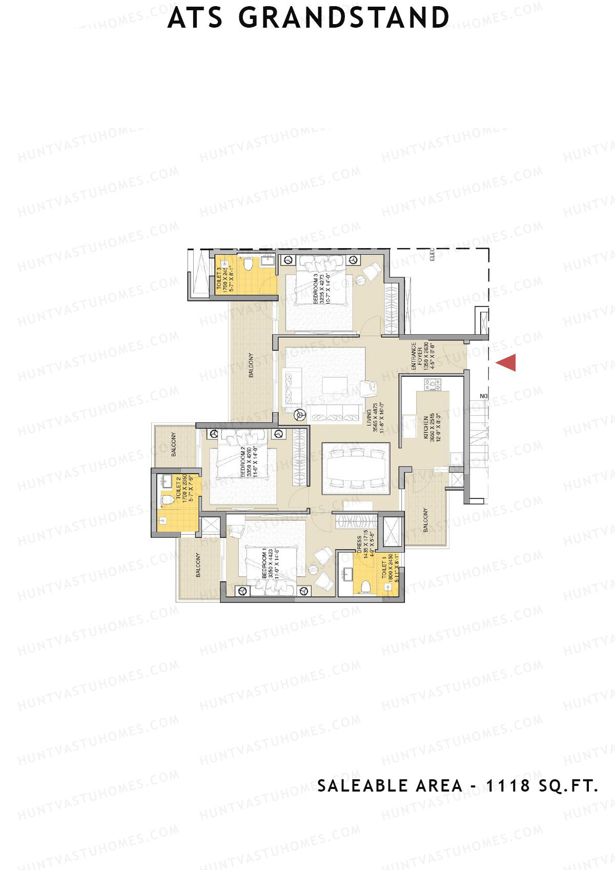 Ats Grandstand Tower 10 Unit 1 Floor Plan