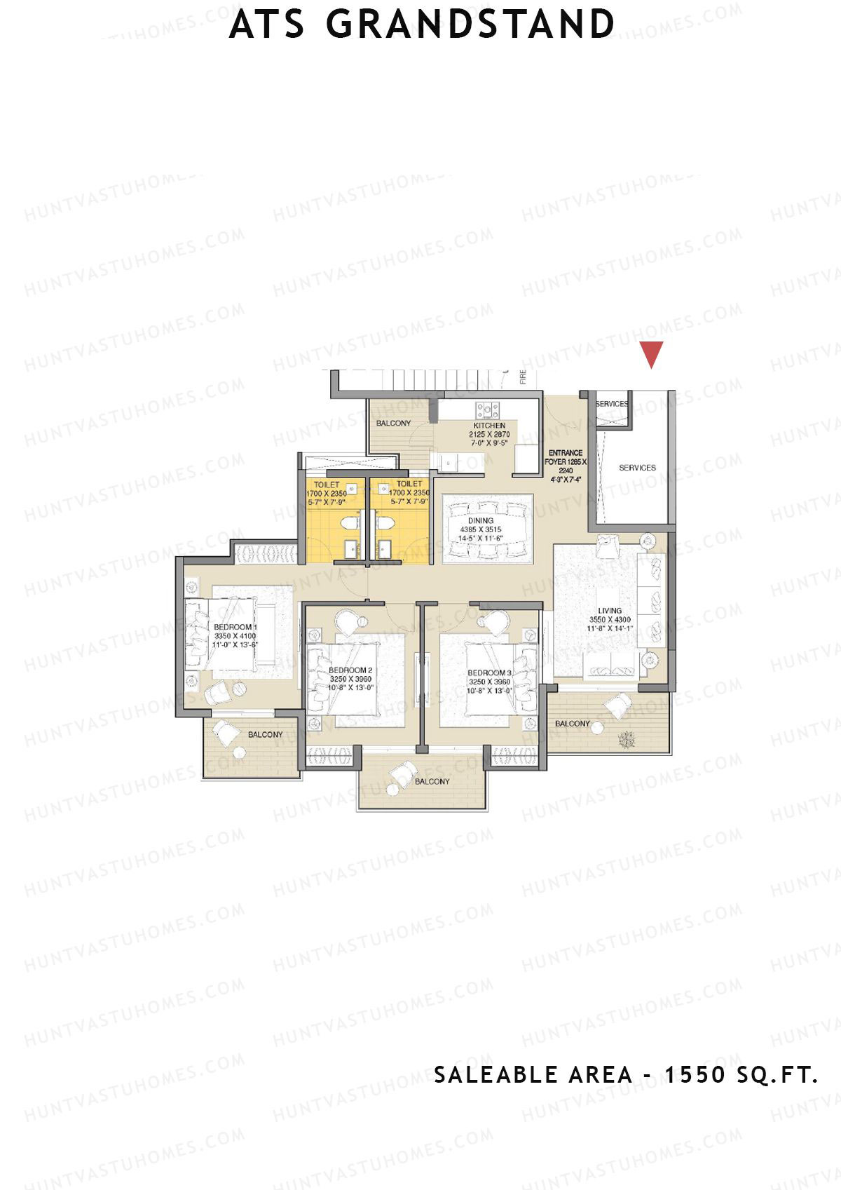 Ats Grandstand Tower 3 Unit 2 Floor Plan