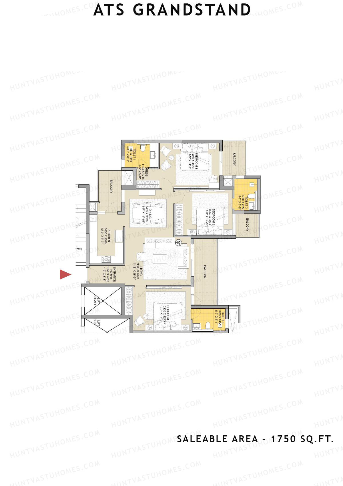 Ats Grandstand Tower 7 Unit 3 Floor Plan