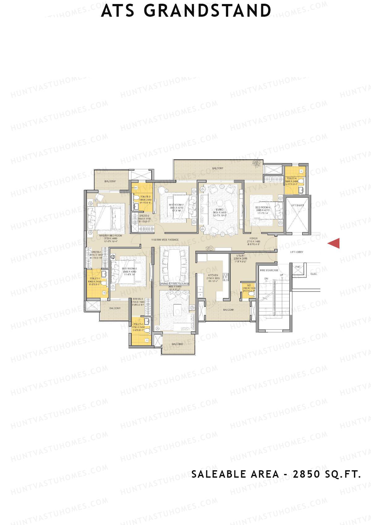 Ats Grandstand Tower 4 Unit 1 Floor Plan