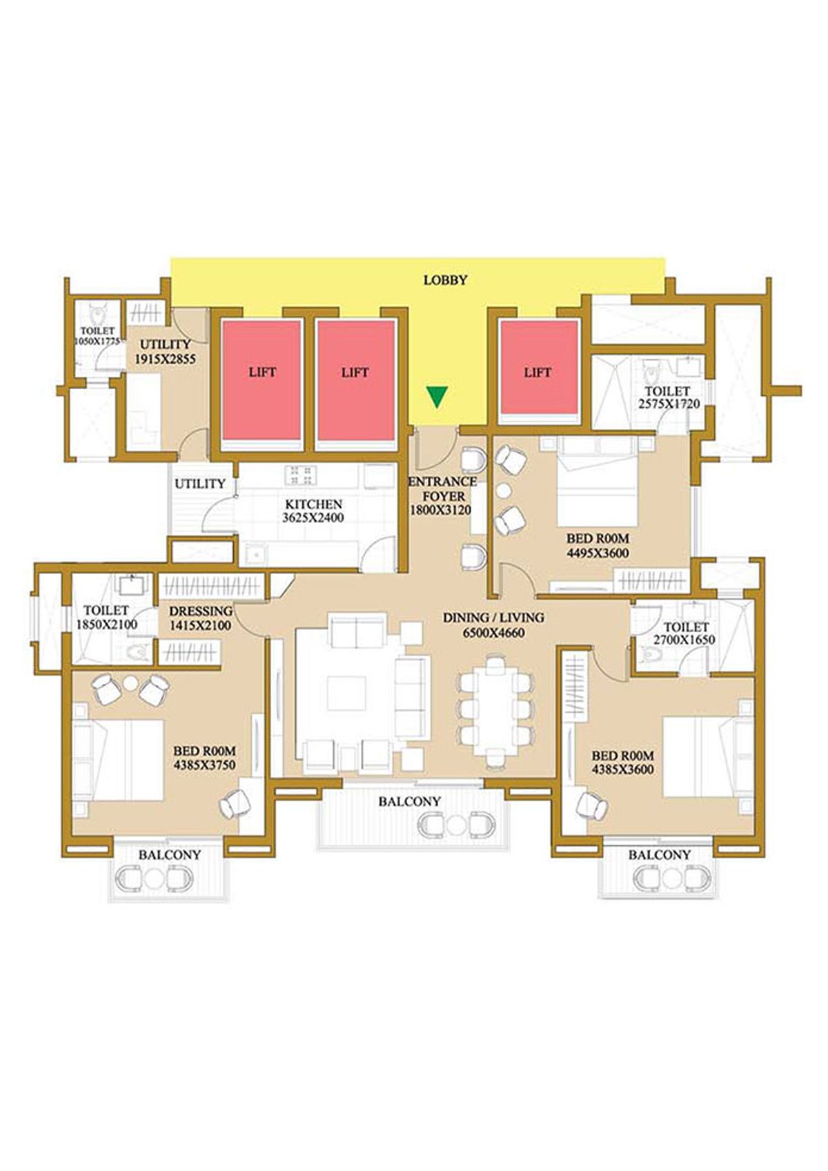 Ats Le Grandiose Tower 14 Unit 2 Floor Plan
