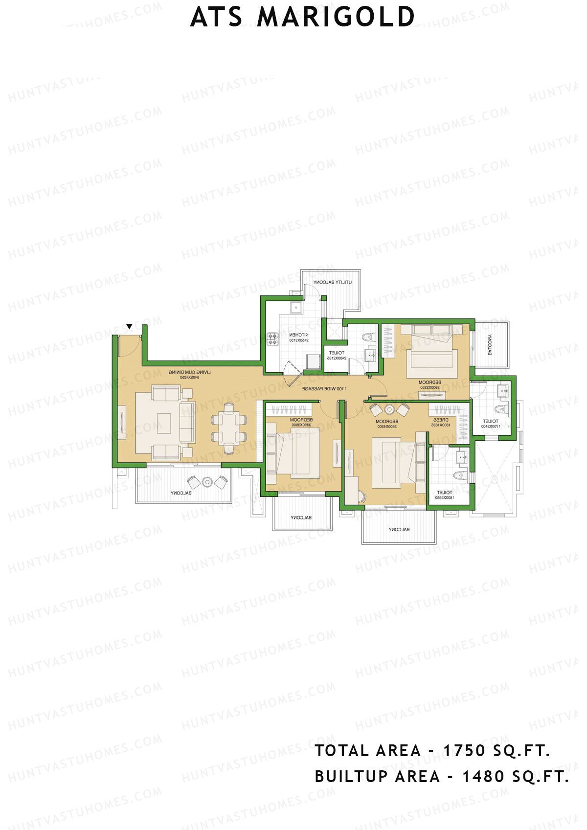 Ats Marigold Tower 1 Unit 4 (Type C) Floor Plan