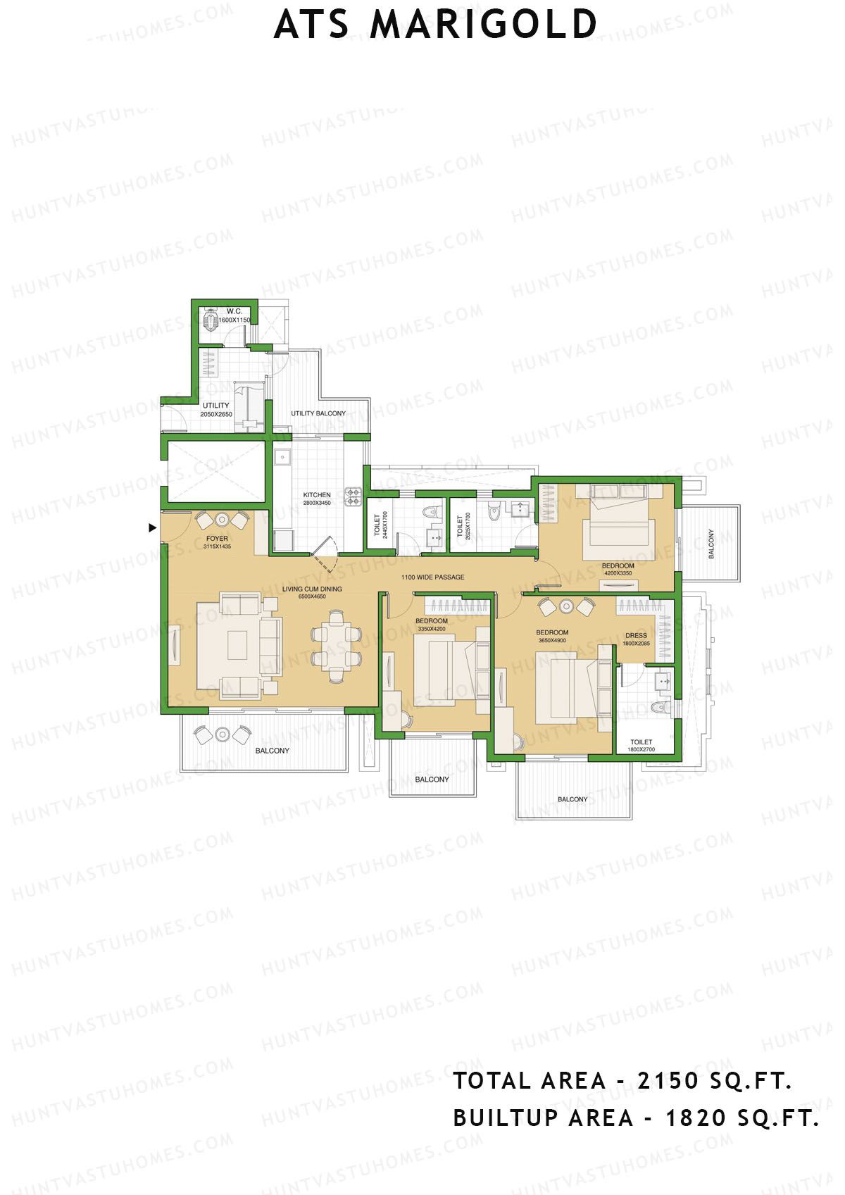 Ats Marigold Tower 2 Unit 2 (Type B) Floor Plan