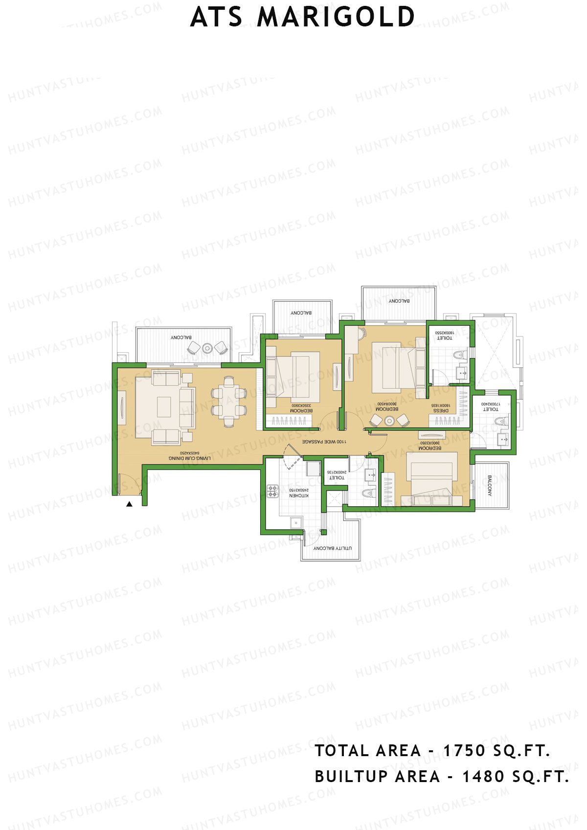 Ats Marigold Tower 2 Unit 1 (Type C) Floor Plan