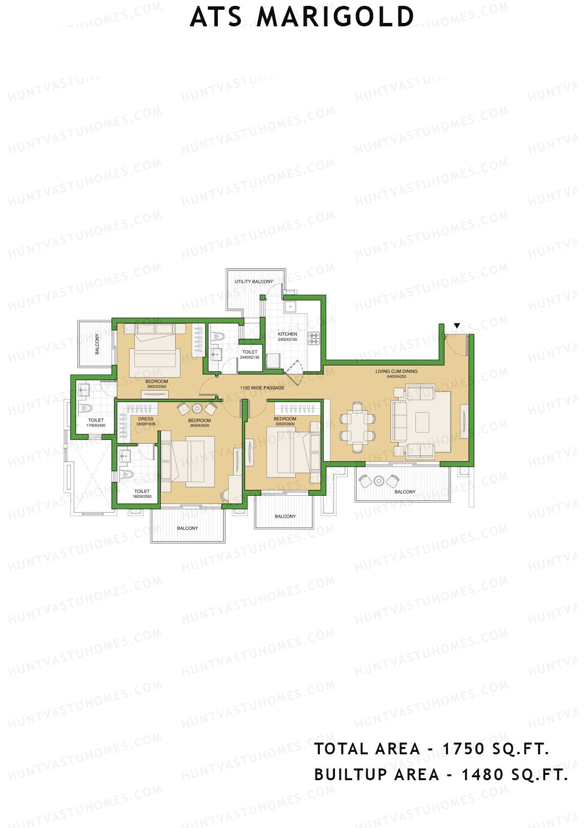 Ats Marigold Tower 5 Unit 1 (Type C) Floor Plan
