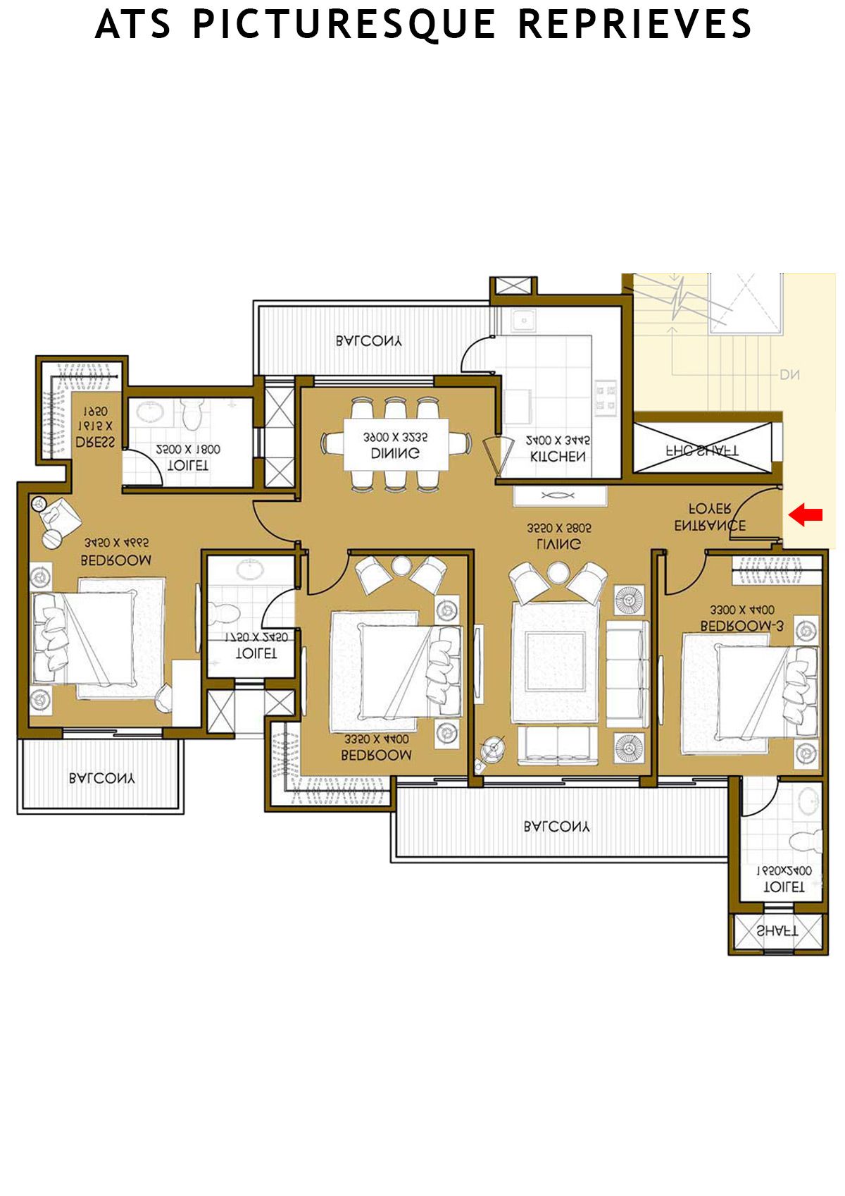 Ats Picturesque Reprieves Tower 30 Unit 1 (Type C) Floor Plan