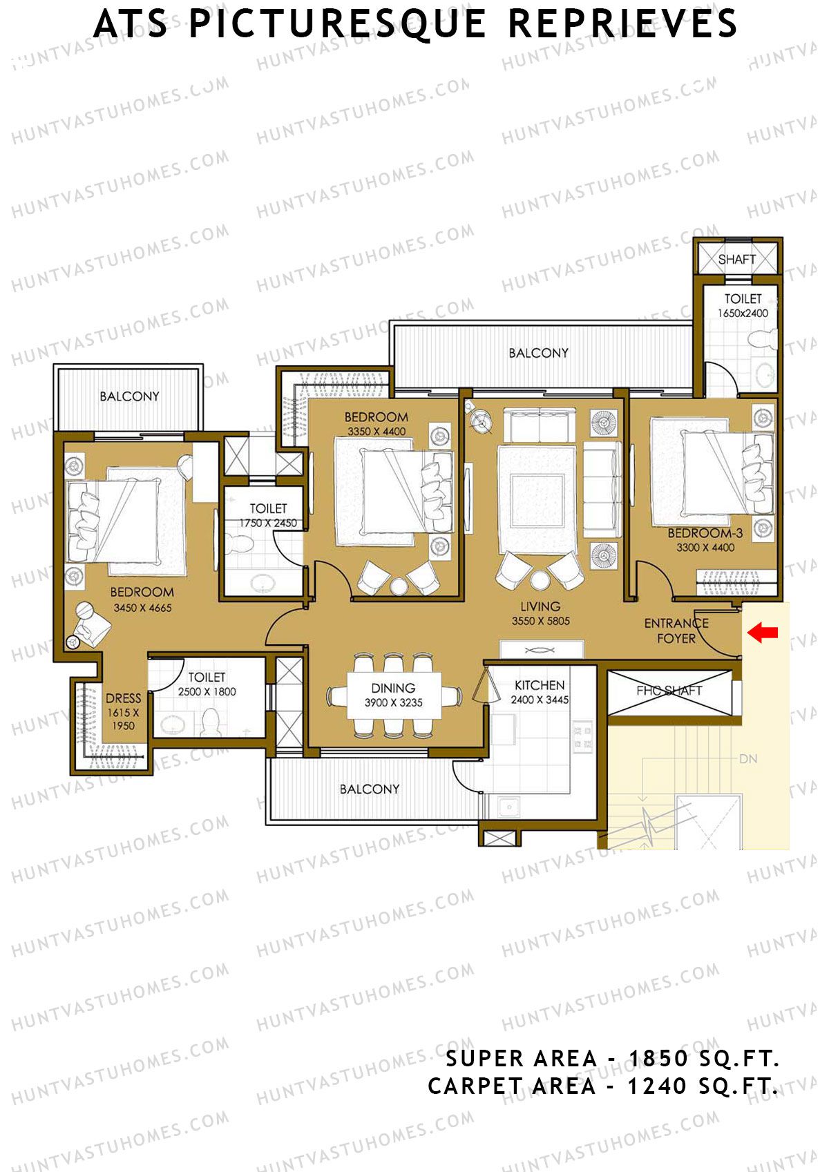 Ats Picturesque Reprieves Tower 30 Unit 2 (Type C) Floor Plan