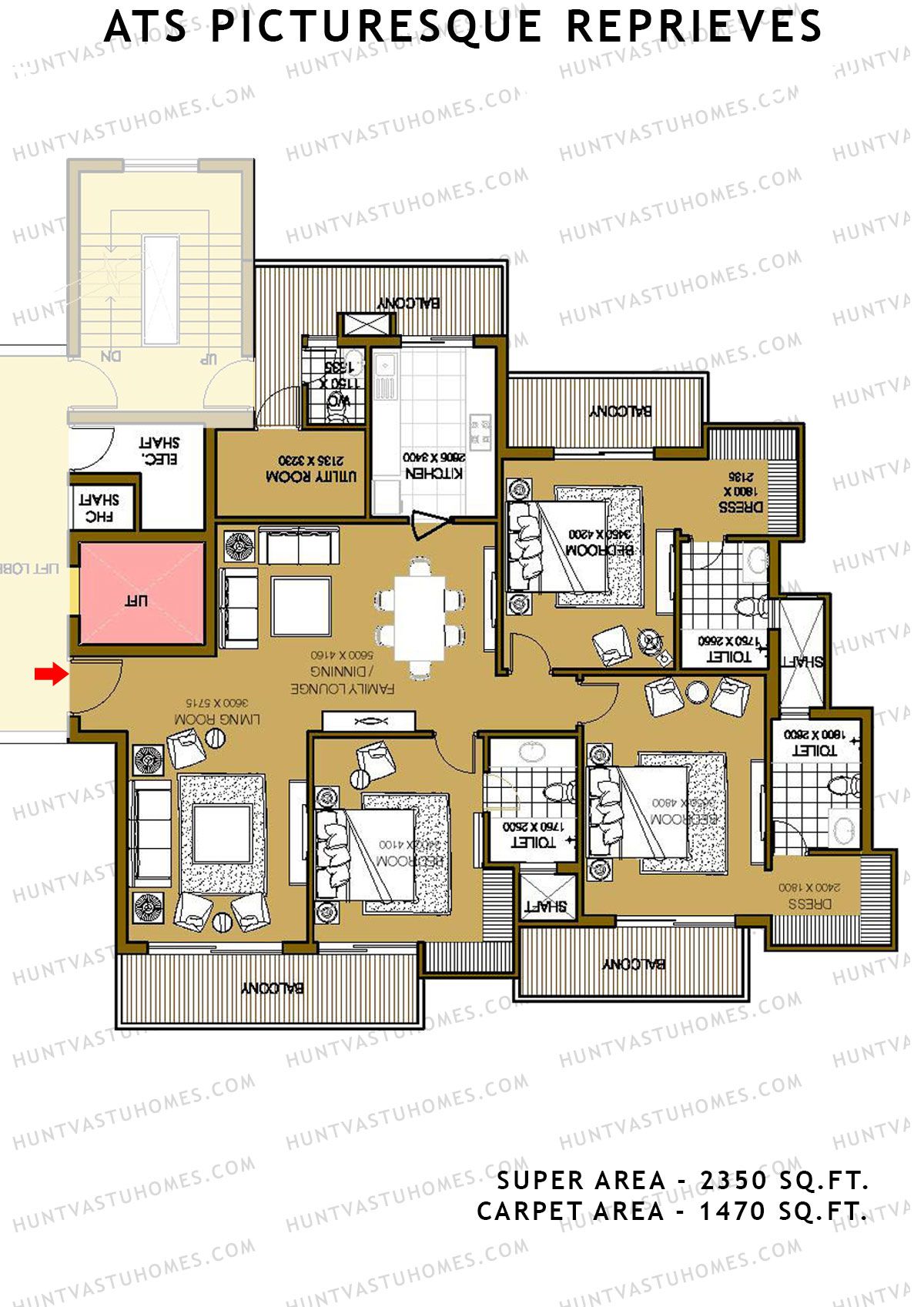 Ats Picturesque Reprieves Tower 32 Unit 1 (Type B) Floor Plan
