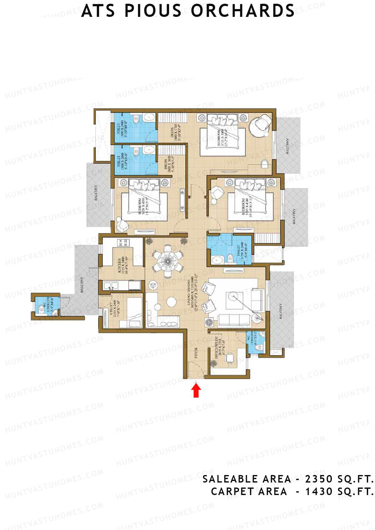 Ats Pious Orchards Tower 1 Unit 1 (Type B) Floor Plan