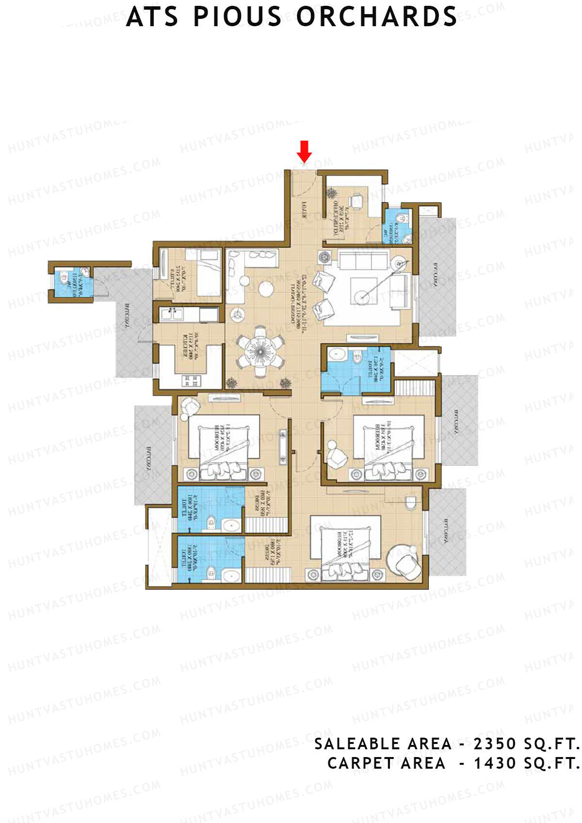 Ats Pious Orchards Tower 1 Unit 2 (Type B) Floor Plan