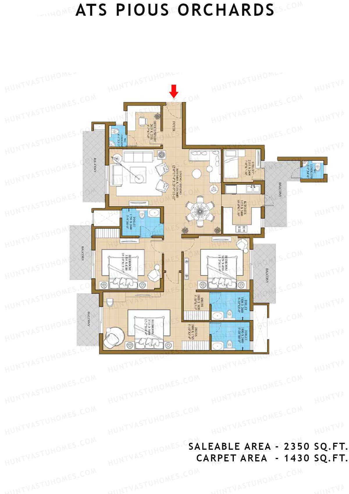 Ats Pious Orchards Tower 8 Unit 1 (Type B) Floor Plan