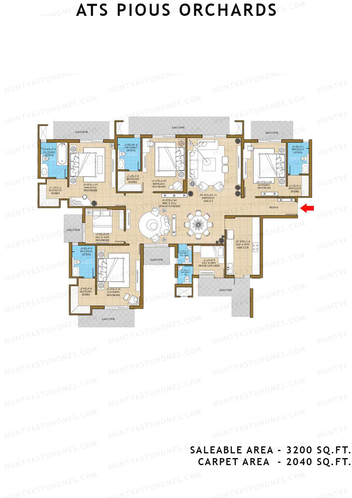 Ats Pious Orchards Tower 5 Unit 1 (Type A) Floor Plan