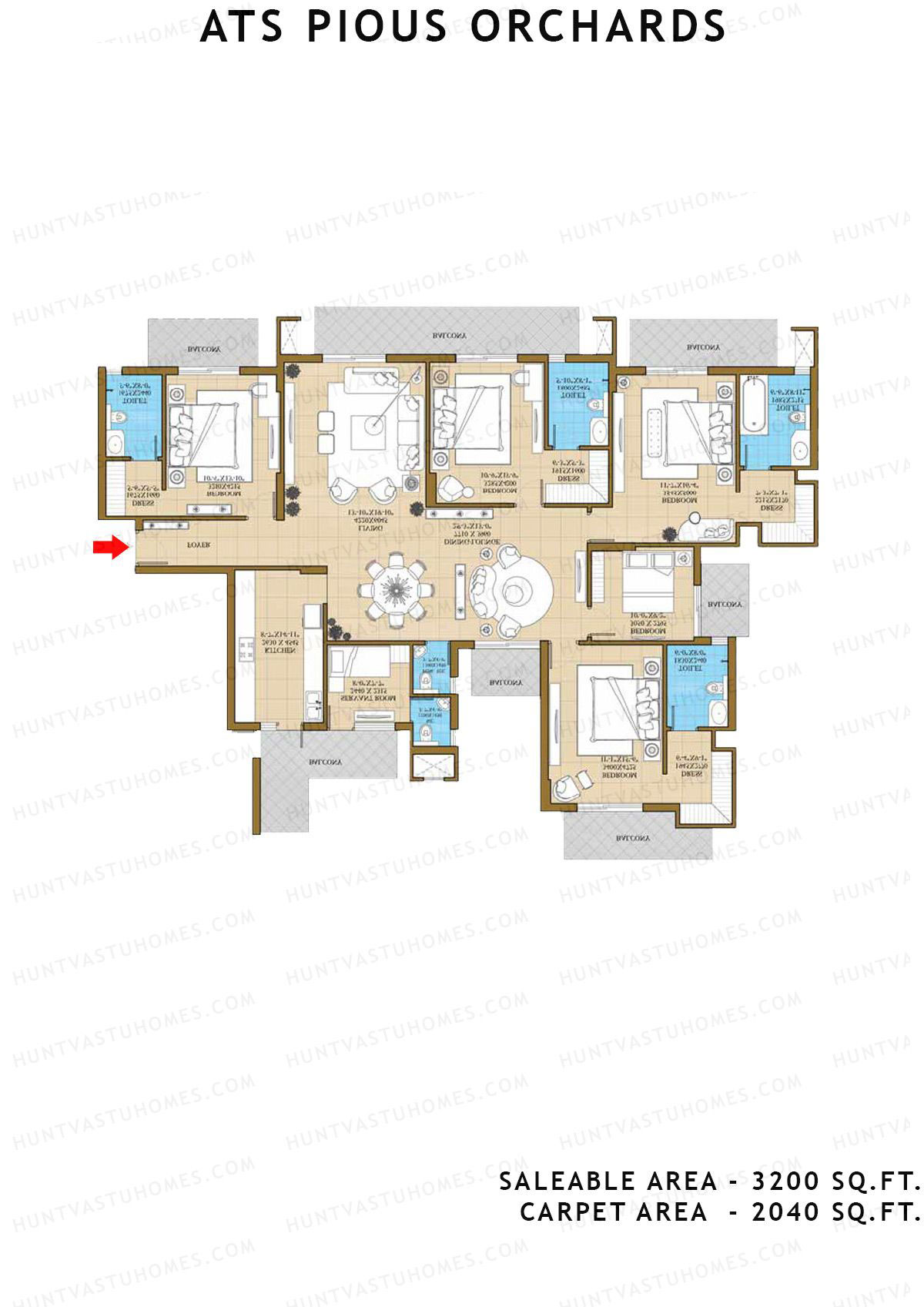 Ats Pious Orchards Tower 7 Unit 2 (Type A) Floor Plan