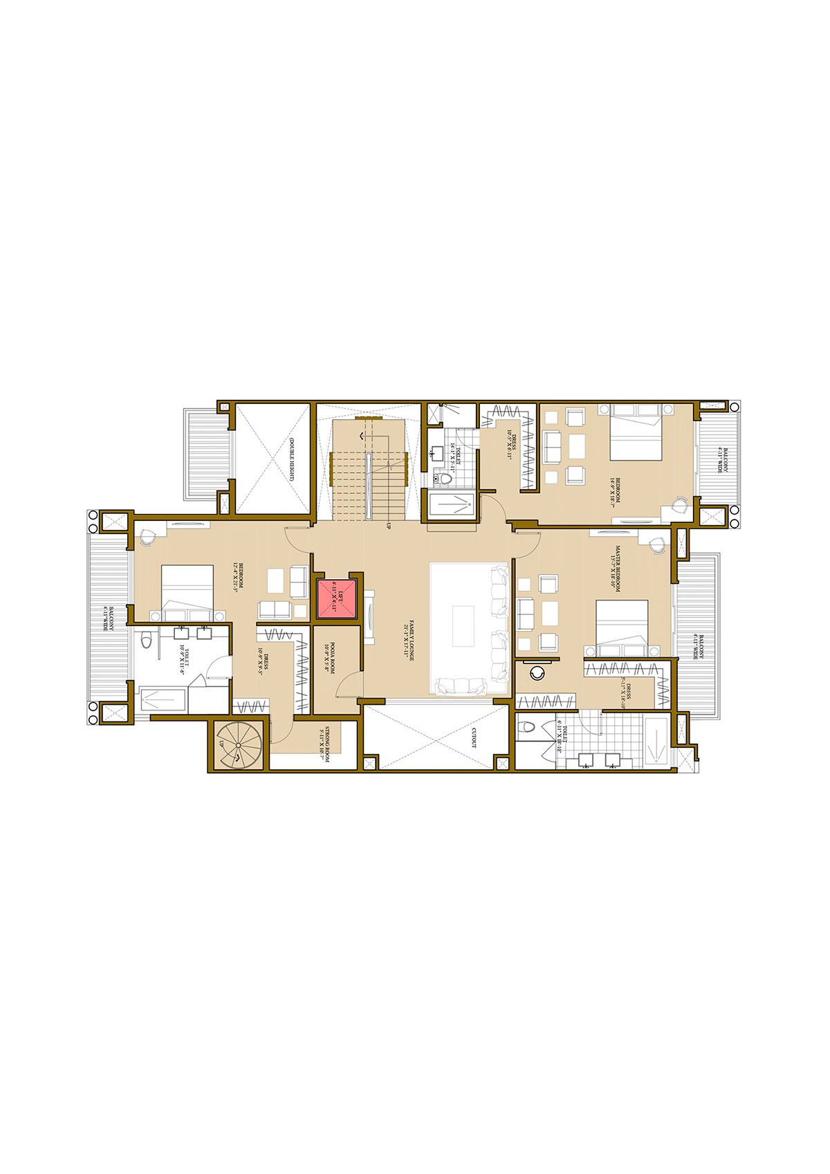 Ats Pristine Golf Villas Villa 105 Villa Type 1 Floor Plan