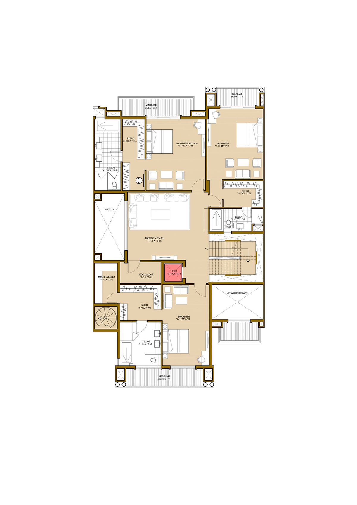 Ats Pristine Golf Villas Villa 33 Villa Type 1 Floor Plan
