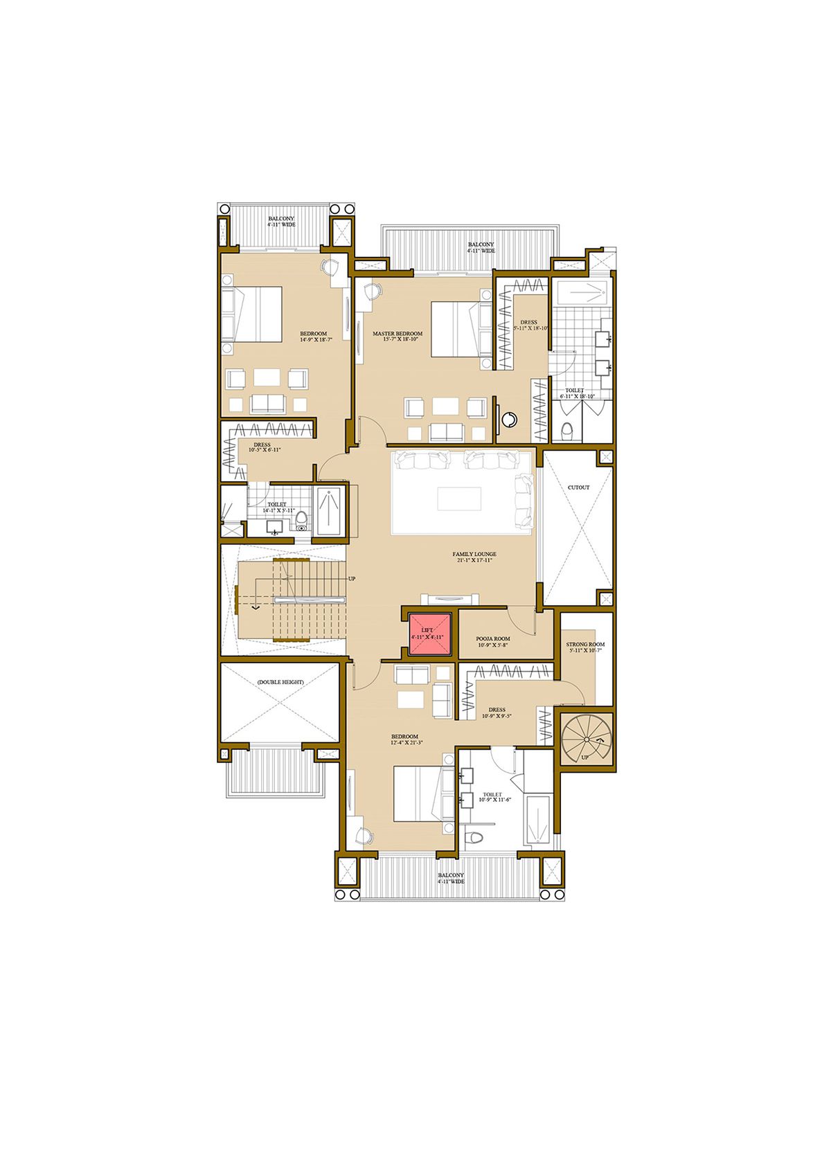 Ats Pristine Golf Villas Villa 34 Villa Type 1 Floor Plan