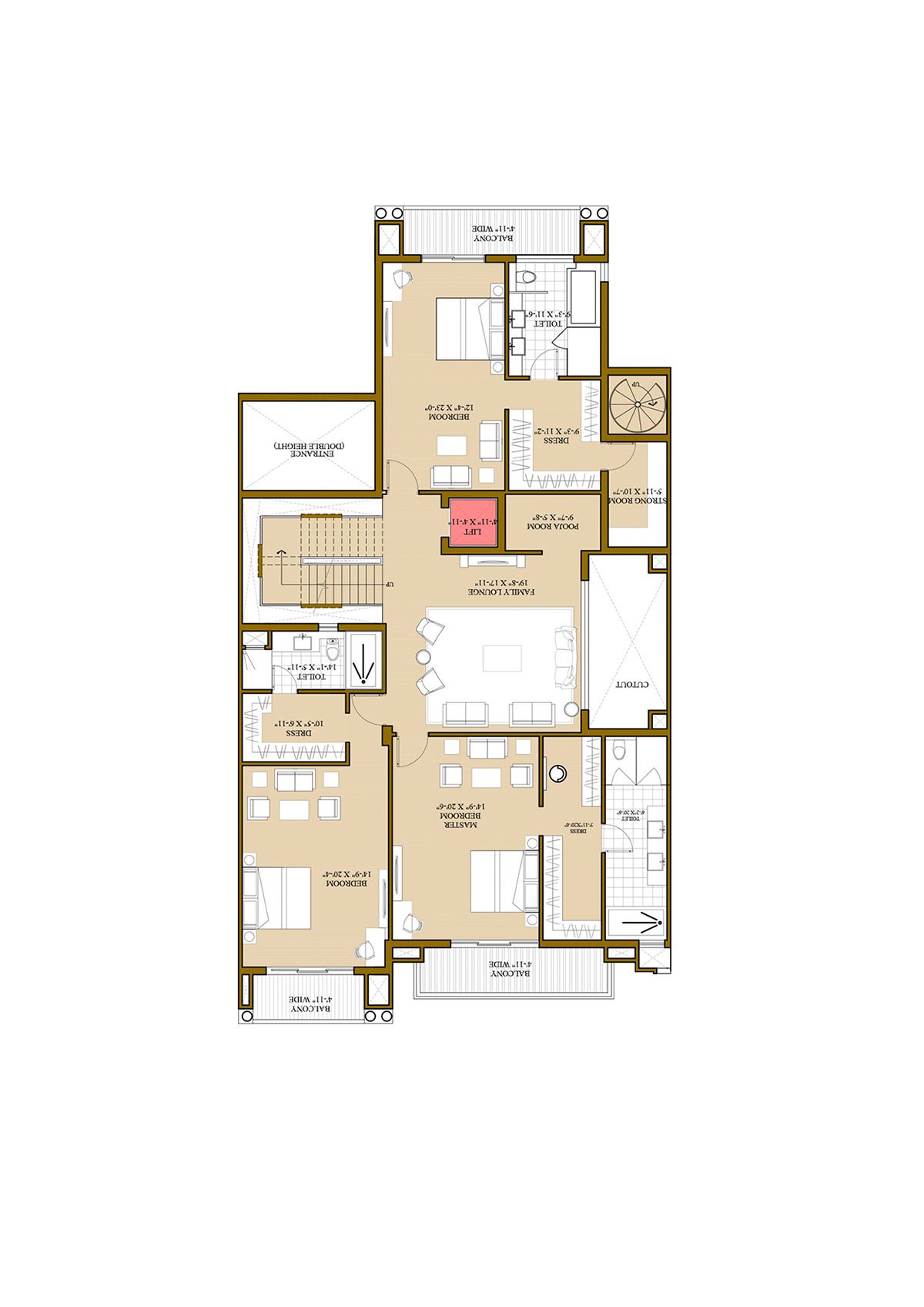Ats Pristine Golf Villas Villa 48 Villa Type 2 Floor Plan