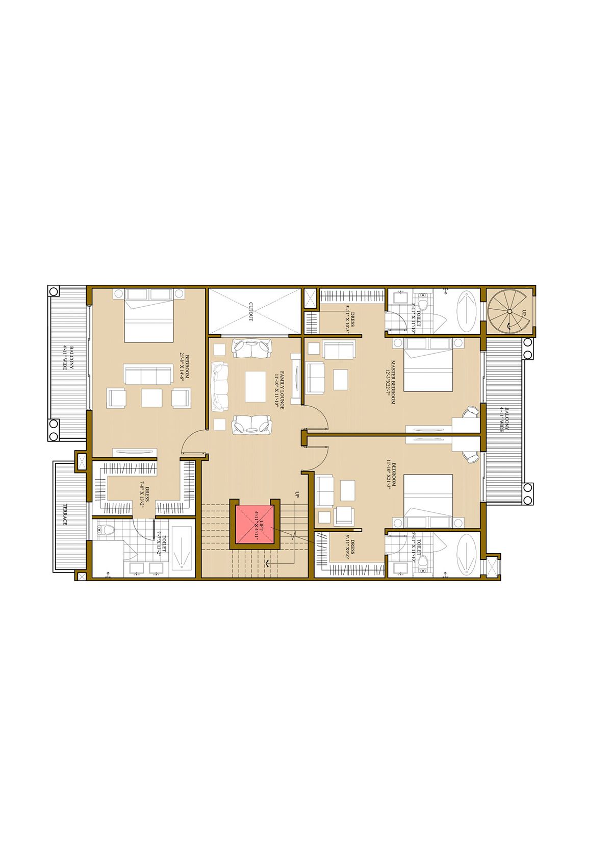 Ats Pristine Golf Villas Villa 6 Villa Type 1 Floor Plan