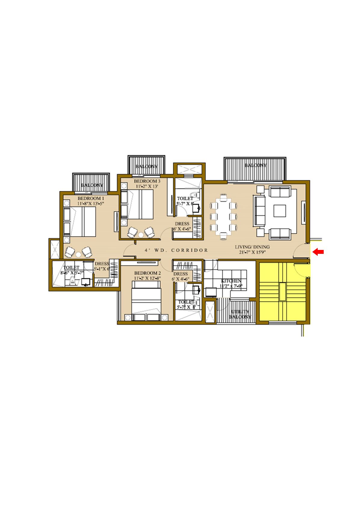 Ats Pristine Tower 2 Unit 4 Floor Plan