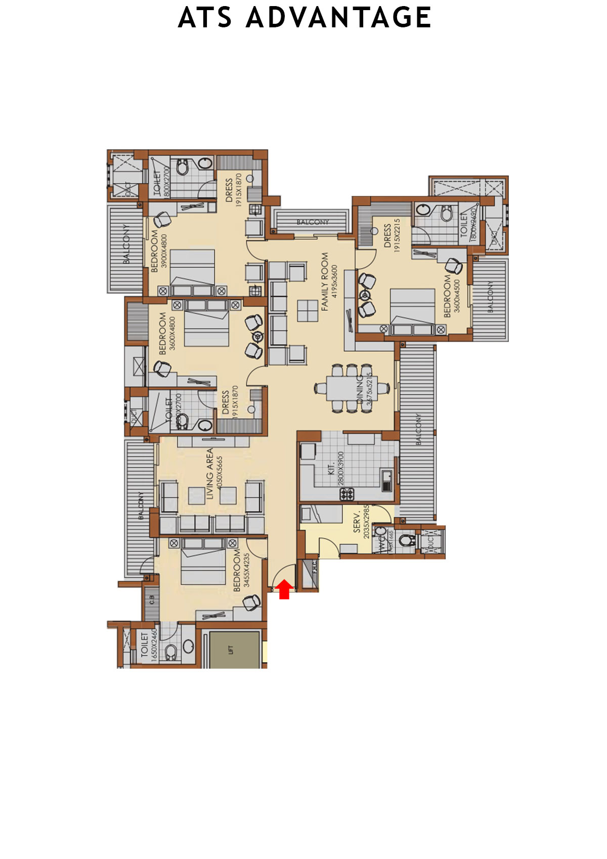 Ats Advantage Tower 14 Unit 1 (Type A) Floor Plan