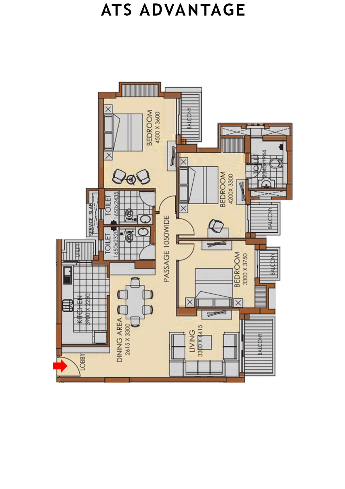 Ats Advantage Tower 2 Unit 2 (Type C) Floor Plan