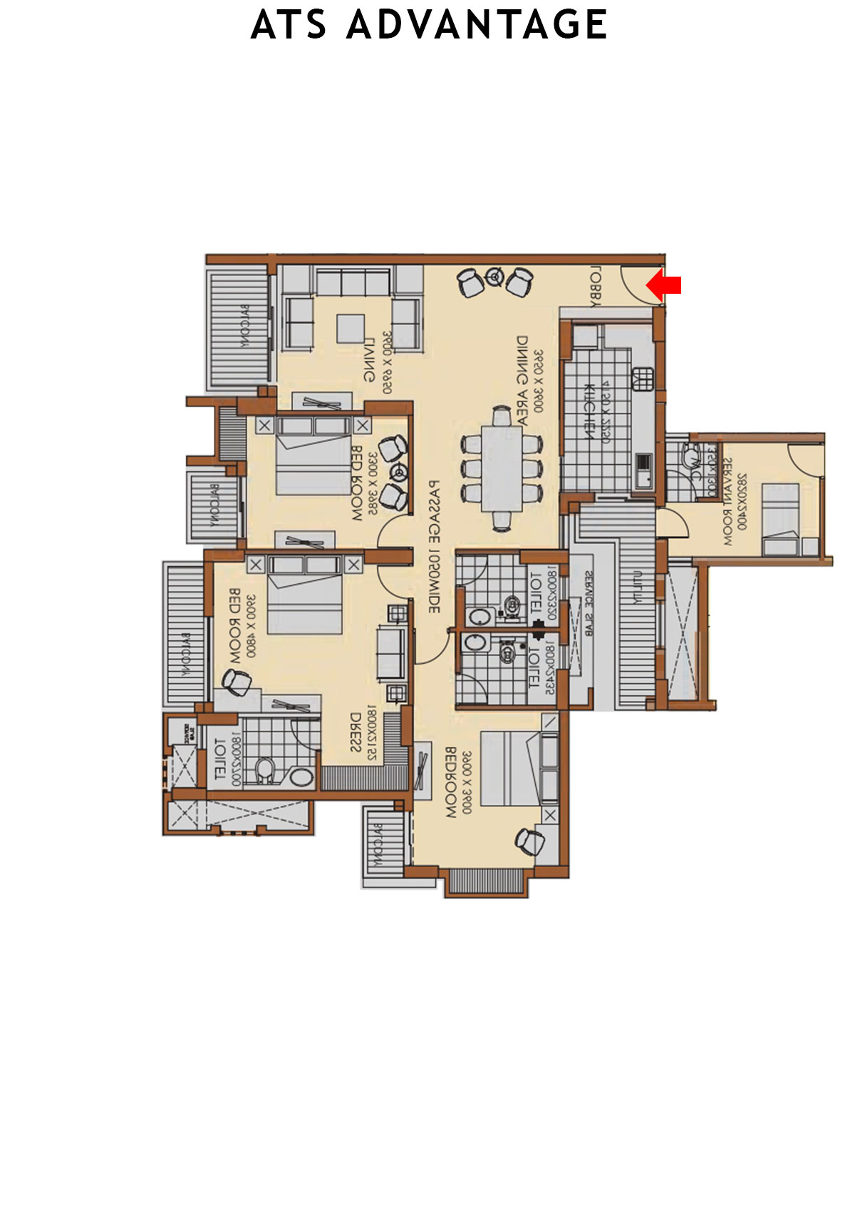 Ats Advantage Tower 2 Unit 4 (Type B) Floor Plan