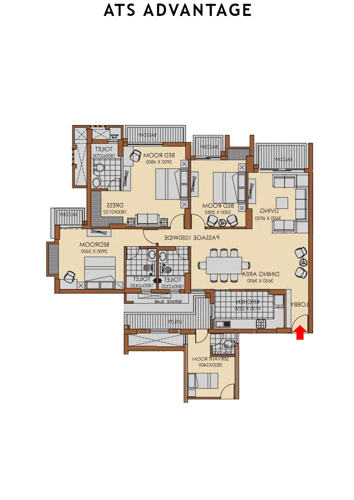 Ats Advantage Tower 3 Unit 4 (Type B) Floor Plan