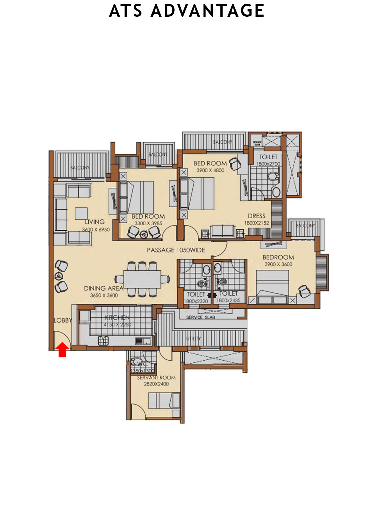 Ats Advantage Tower 5 Unit 3 (Type B) Floor Plan