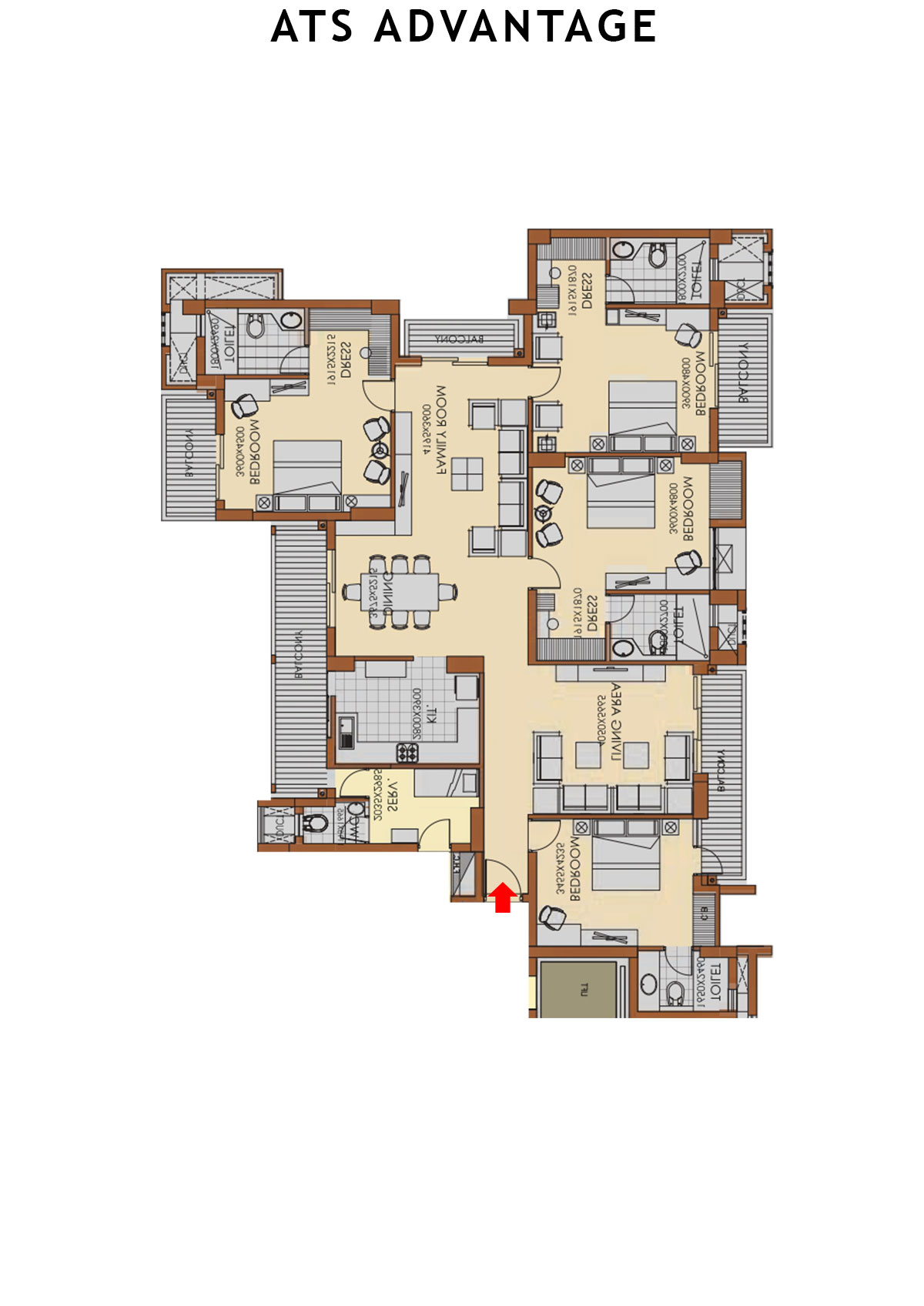 Ats Advantage Tower 7 Unit 1 (Type A) Floor Plan