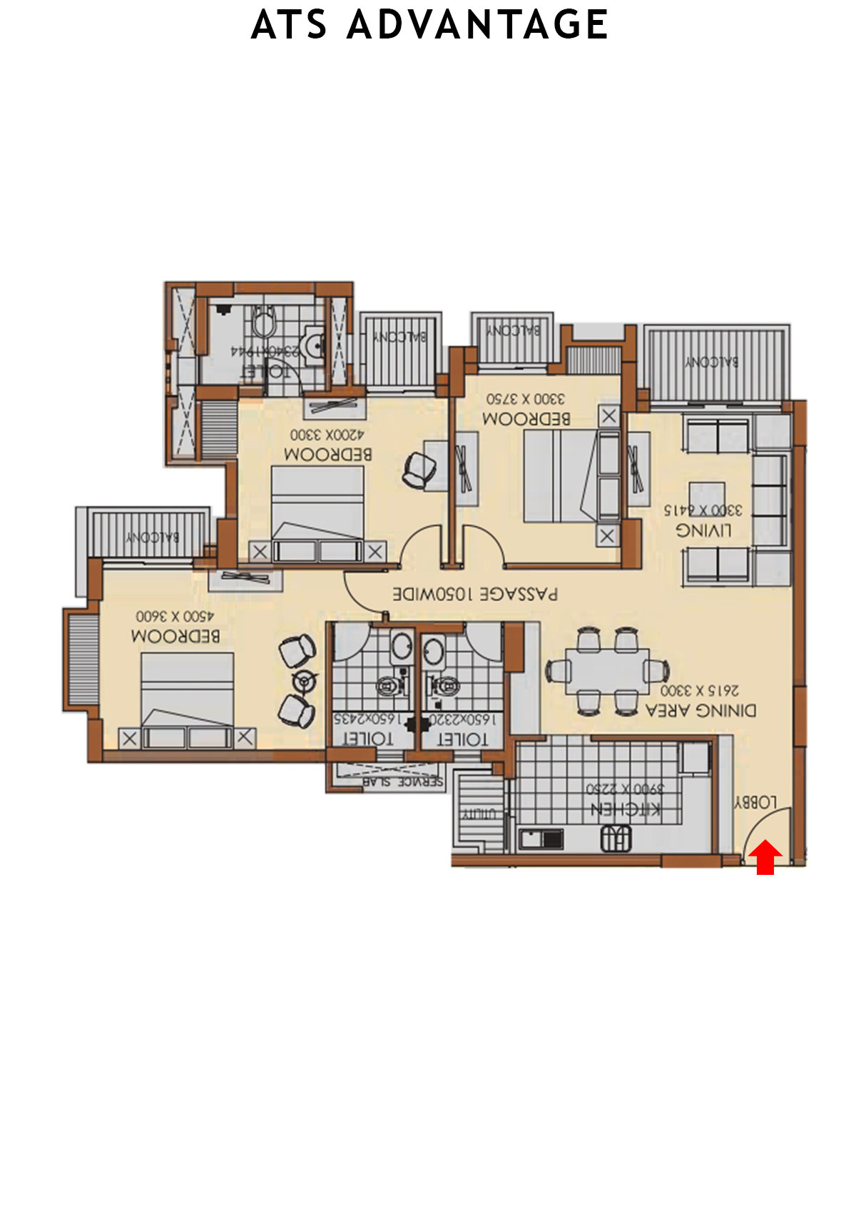 Ats Advantage Tower 8 Unit 1 (Type C) Floor Plan