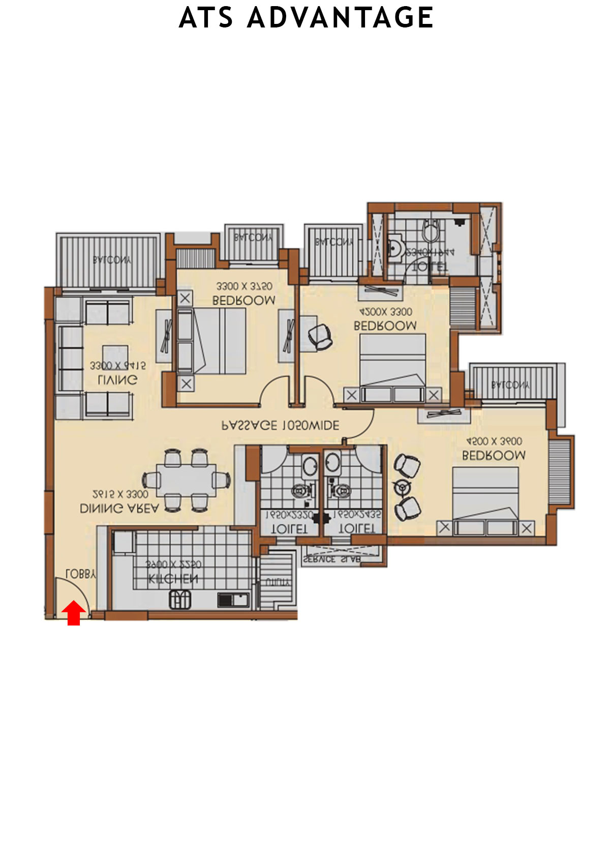 Ats Advantage Tower 8 Unit 2 (Type C) Floor Plan