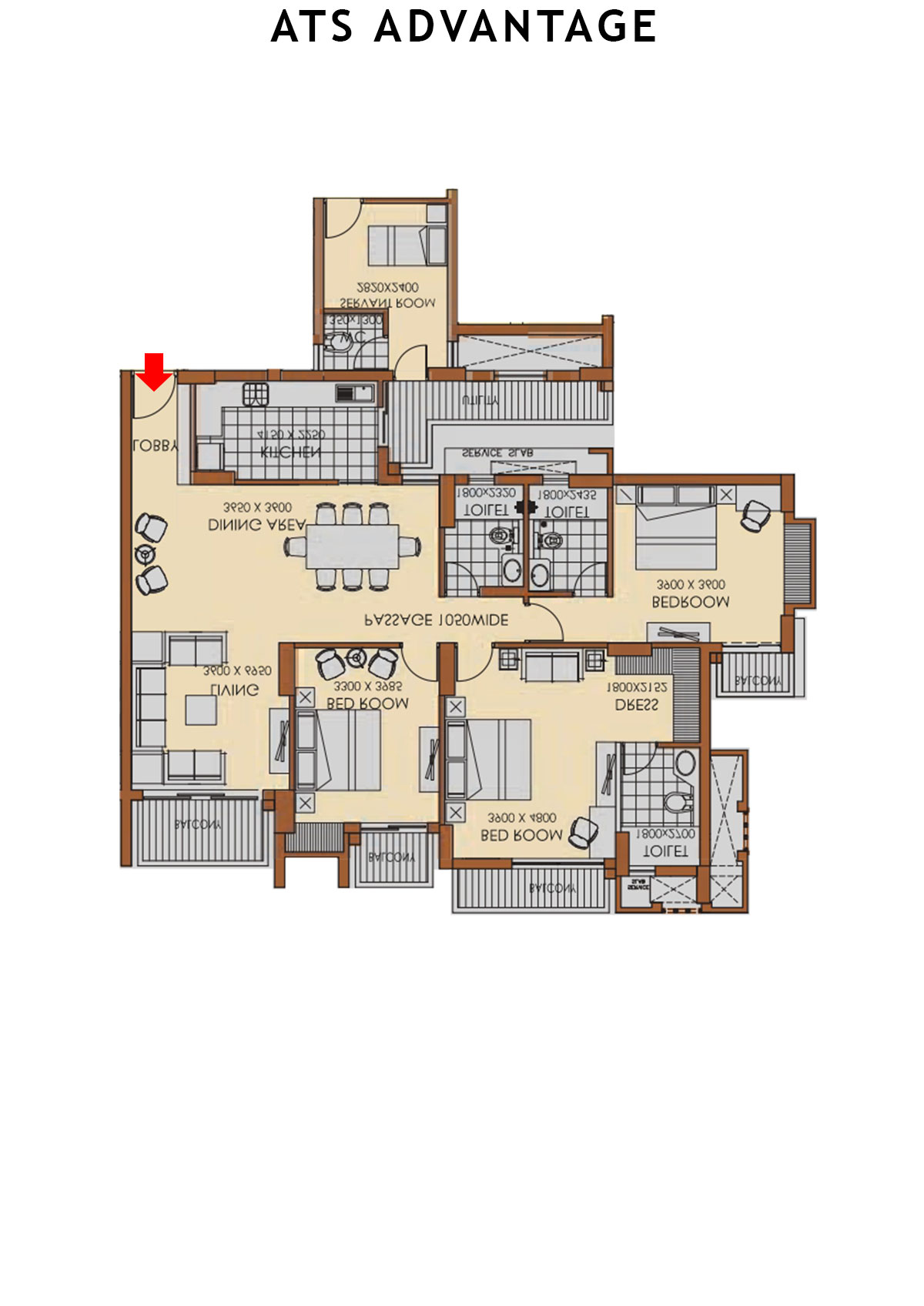 Ats Advantage Tower 8 Unit 3 (Type B) Floor Plan