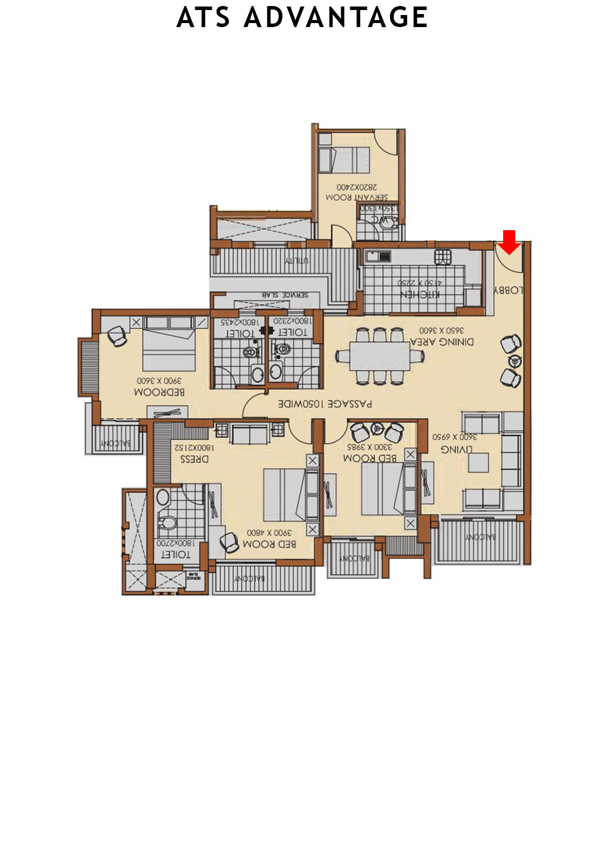 Ats Advantage Tower 8 Unit 4 (Type B) Floor Plan