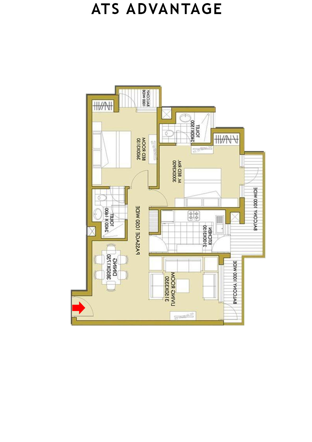 Ats Advantage Tower H1 Unit 1 Floor Plan