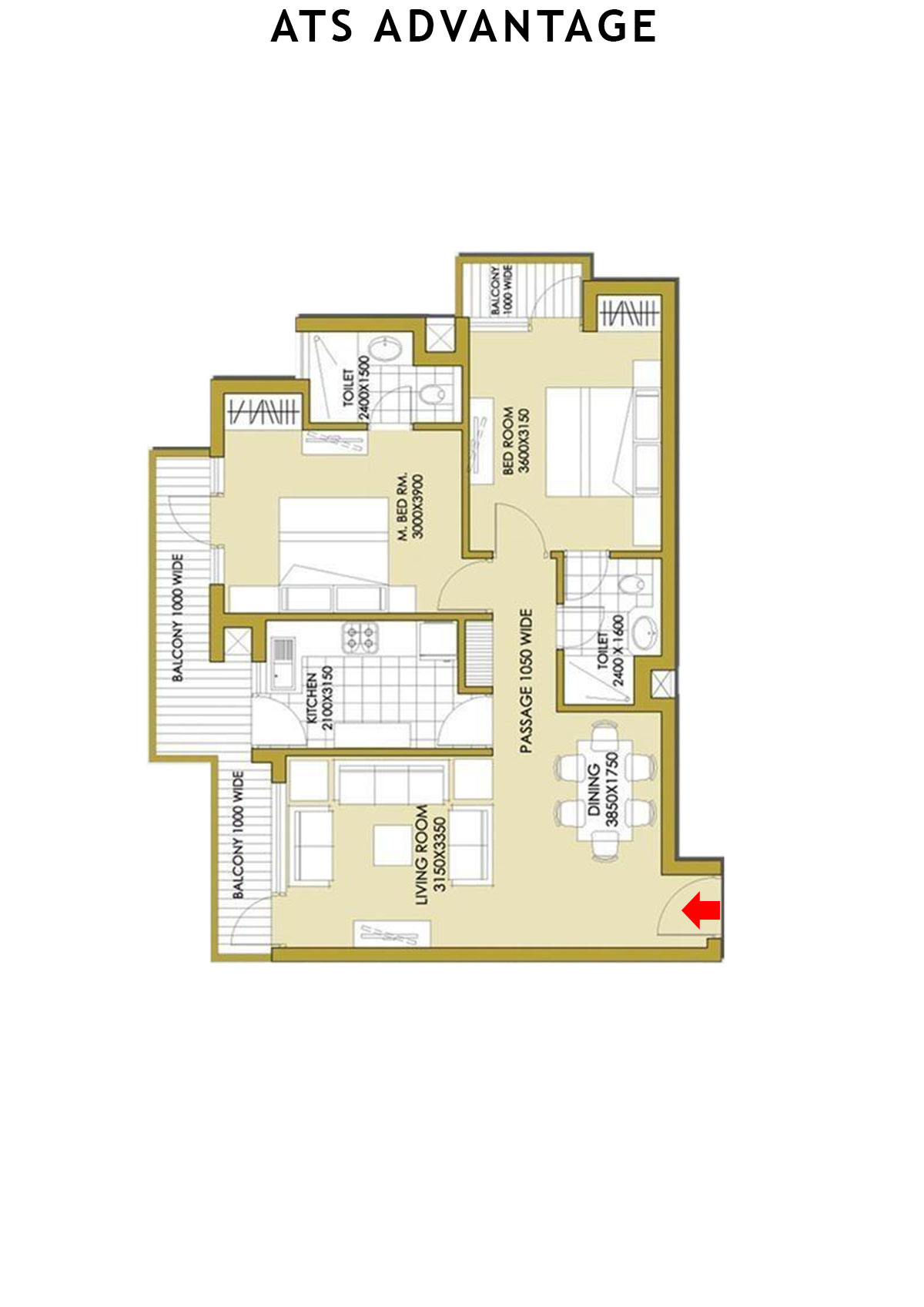 Ats Advantage Tower H1 Unit 2 Floor Plan