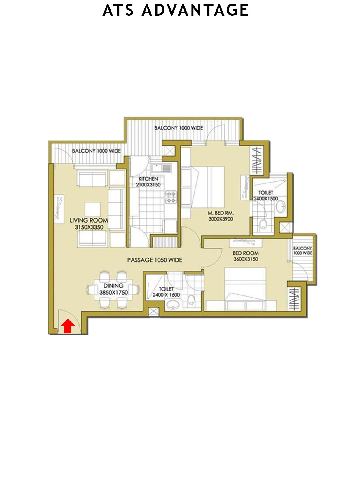 Ats Advantage Tower H1 Unit 3 Floor Plan
