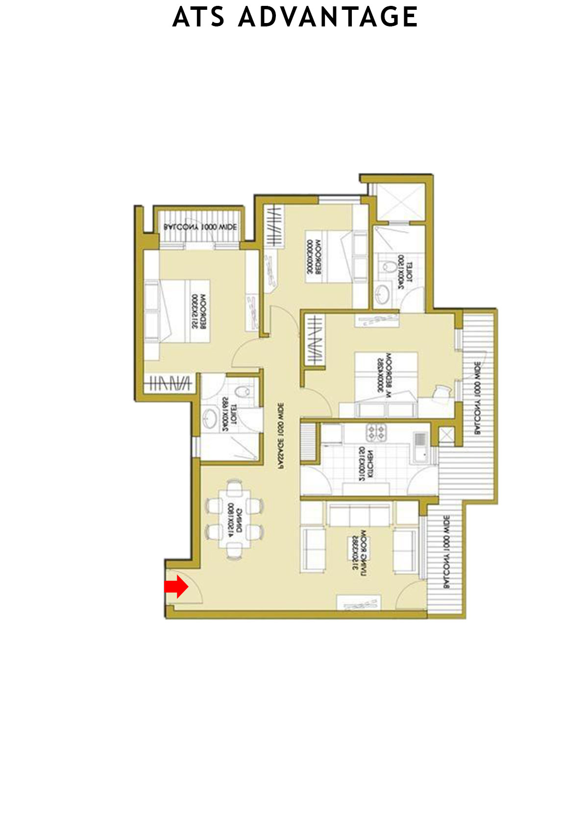 Ats Advantage Tower H2 Unit 1 Floor Plan