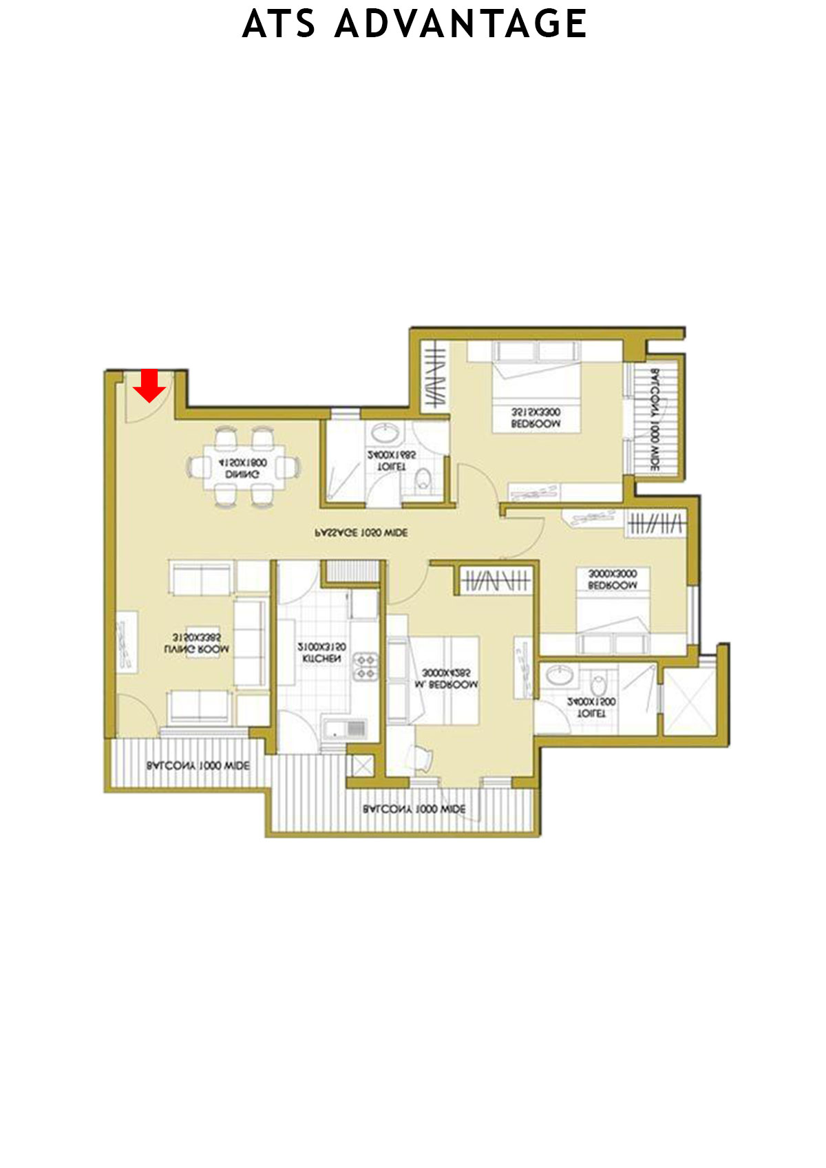 Ats Advantage Tower H2 Unit 4 Floor Plan