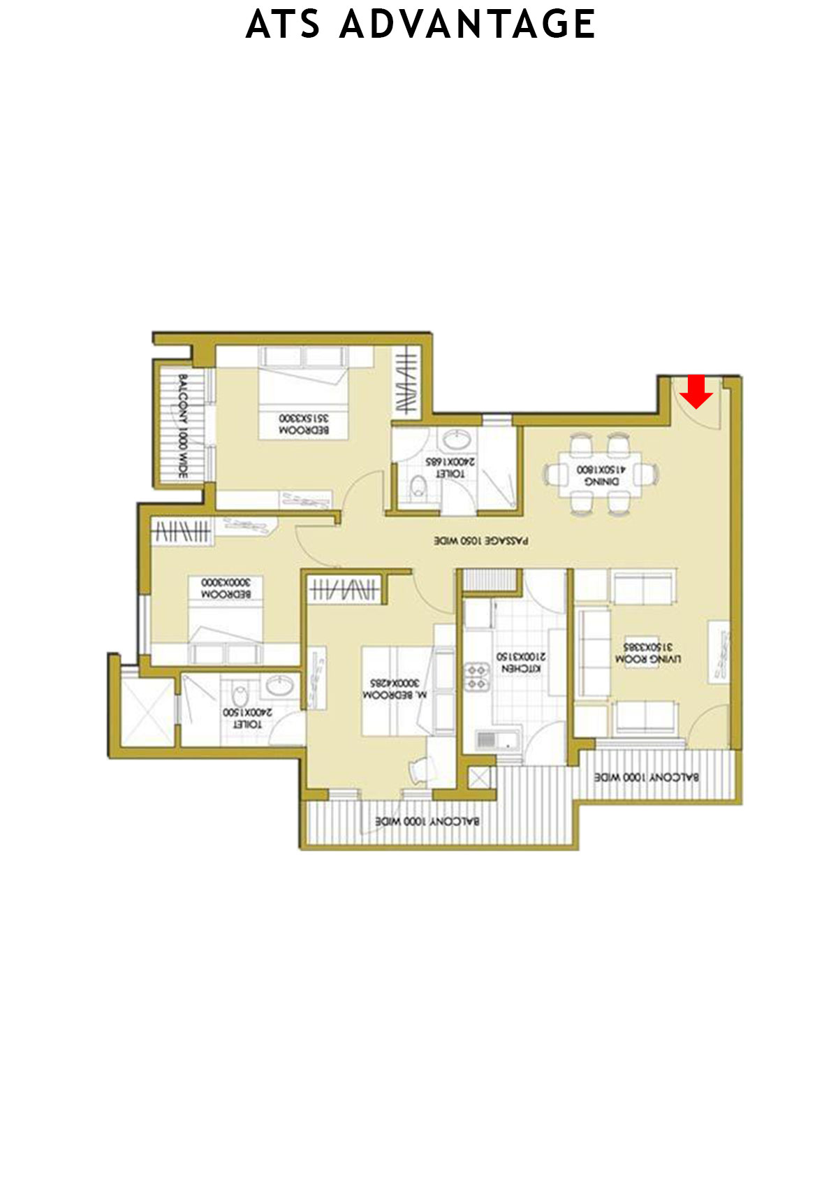 Ats Advantage Tower H2 Unit 5 Floor Plan