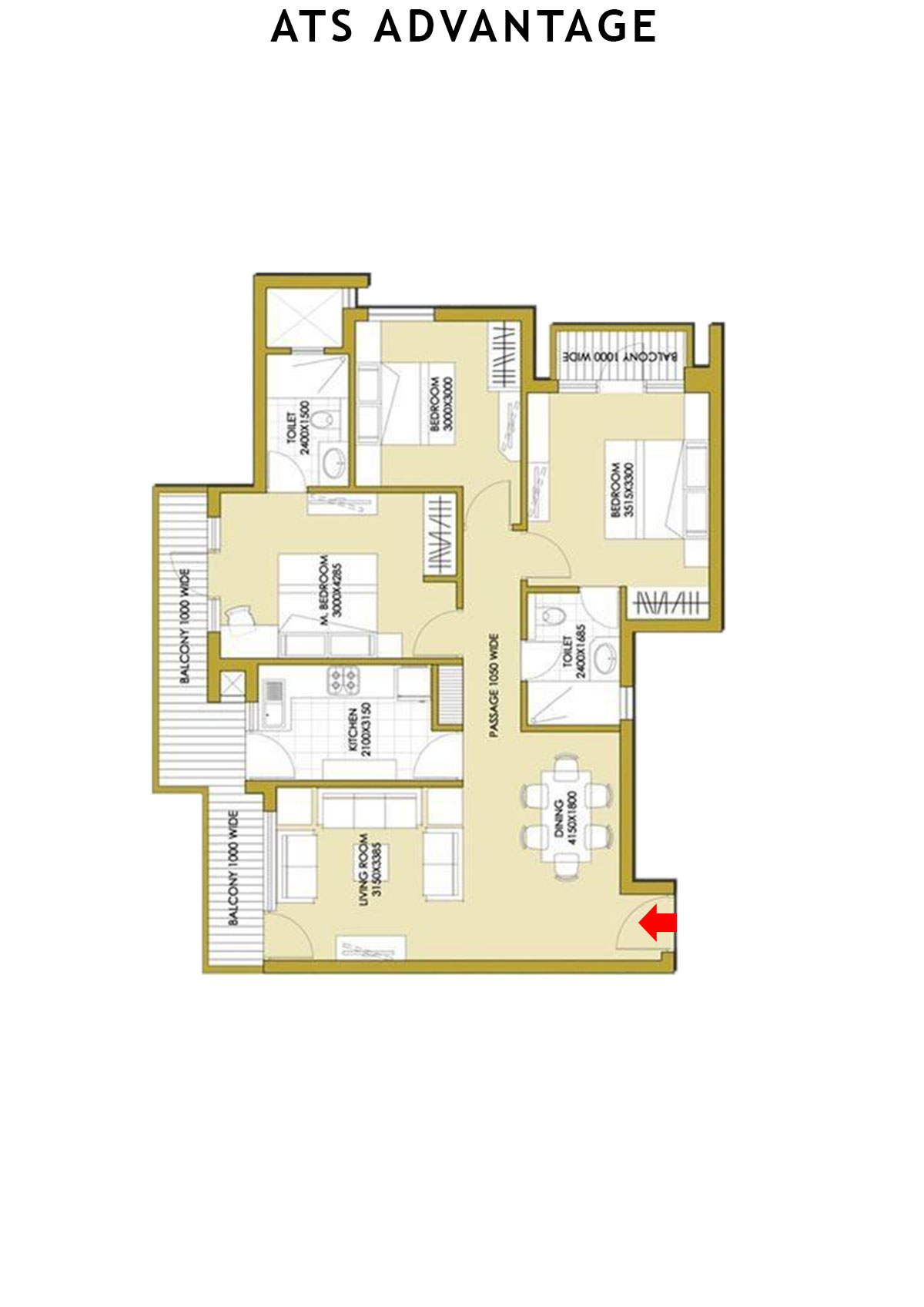 Ats Advantage Tower H3 Unit 2 Floor Plan