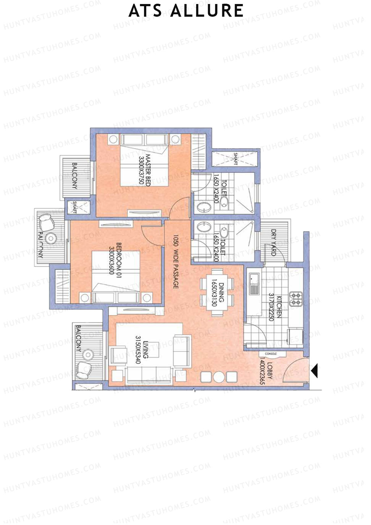 Ats Allure Tower 2 Unit 3 (Type B) Floor Plan