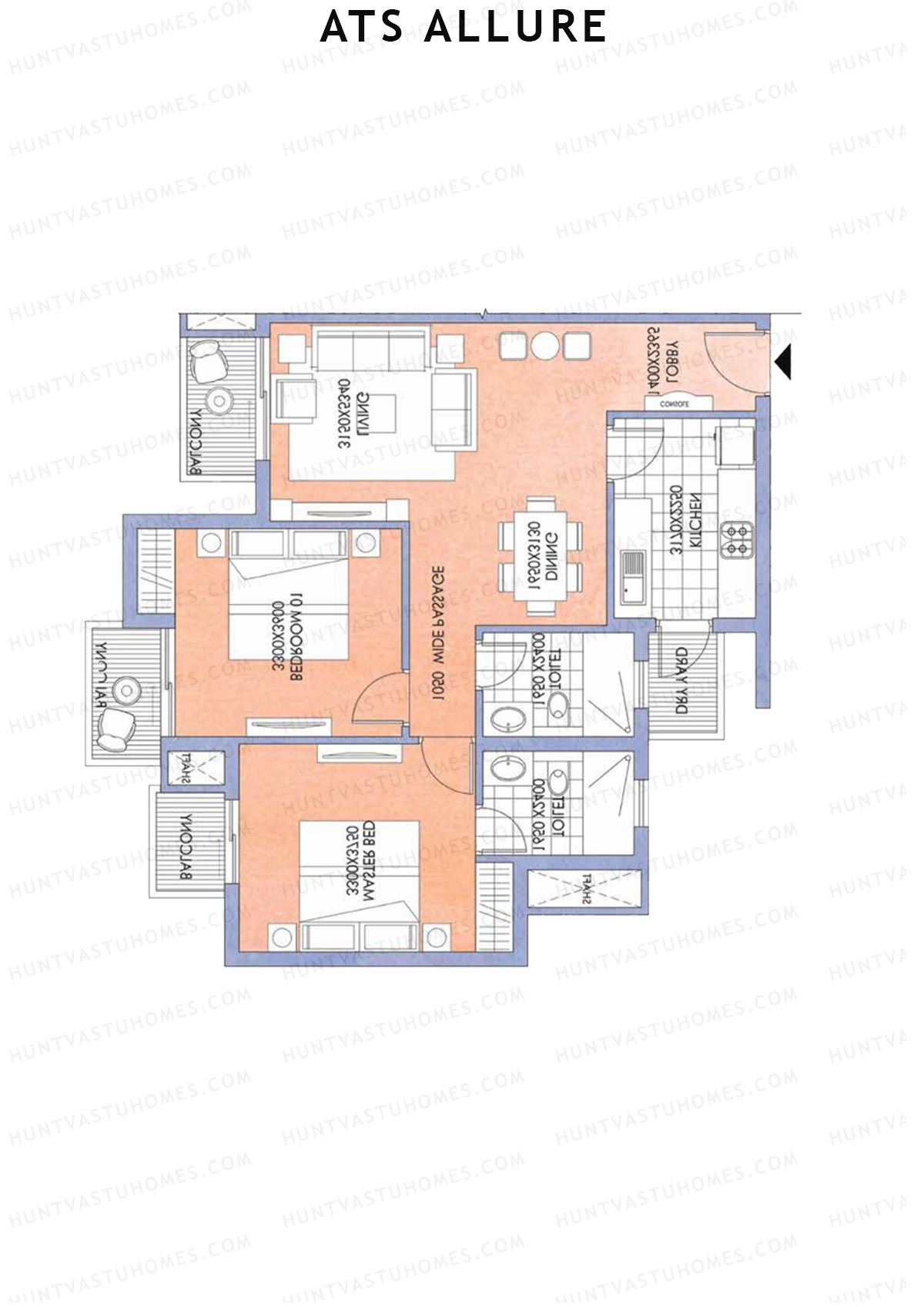 Ats Allure Tower 3 Unit 2 (Type B) Floor Plan